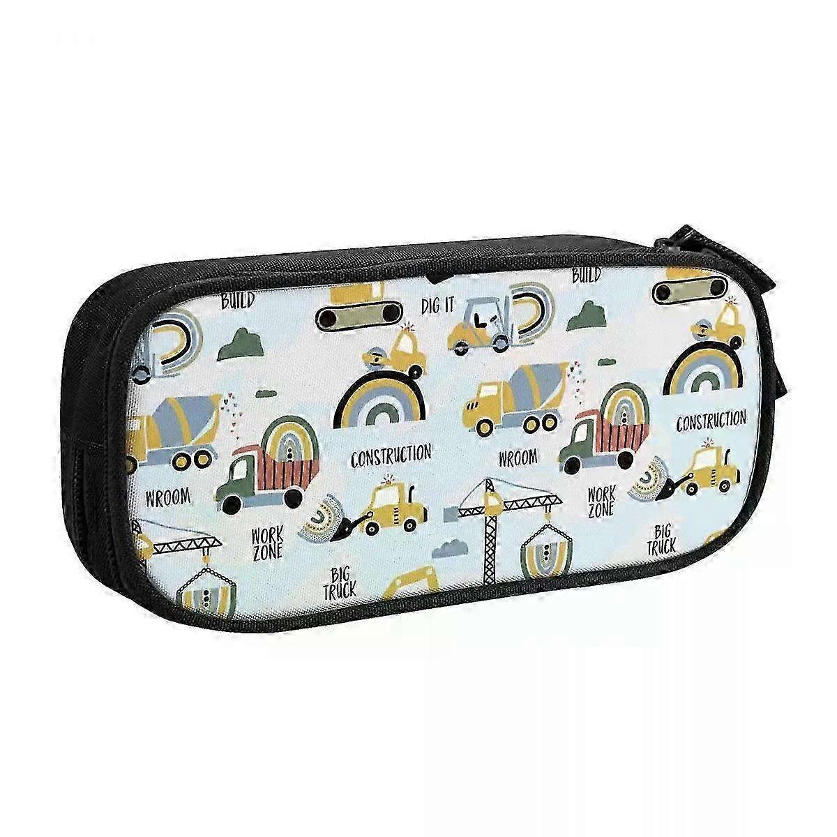 c2038 حفارات السيارة مقلمة شاحنات البناء أقلام رصاص أطفال حقيبة ذات سعة كبيرة مدرسة pam843