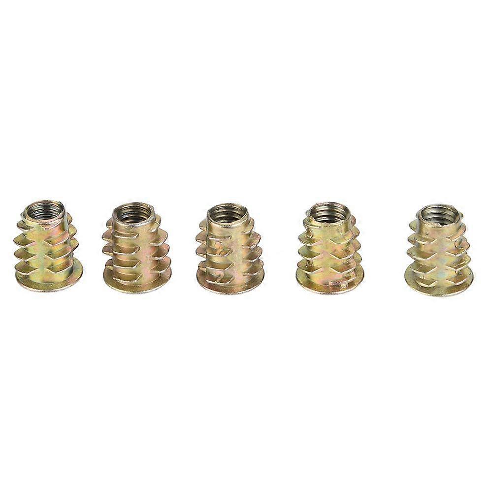 M6 Zinc Alloy Hex Socket Insert Nuts, 50Pcs, M6x12, For Wooden Furniture, With Flange Cover, Embedded Screws