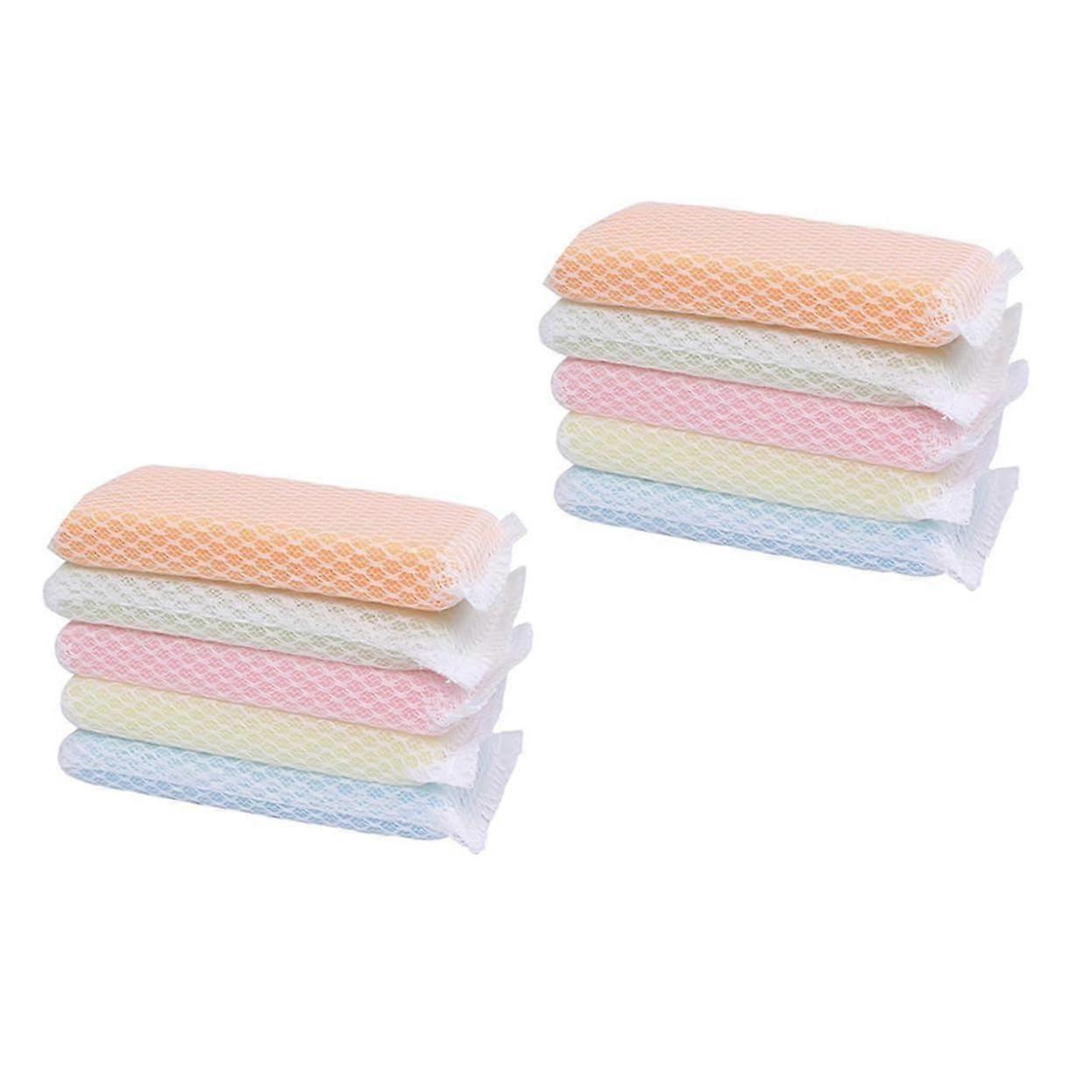 10pcs Kitchen and Bathroom Cleaning Sponge Scrubber Dishcloths Quick Drying Multi-Purpose Dishwasher Safe