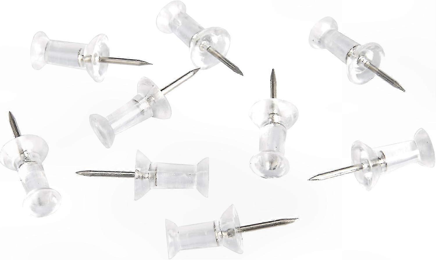 Clear Plastic Head Push Pins, Steel Point Tacks, 100-Pack Essentials