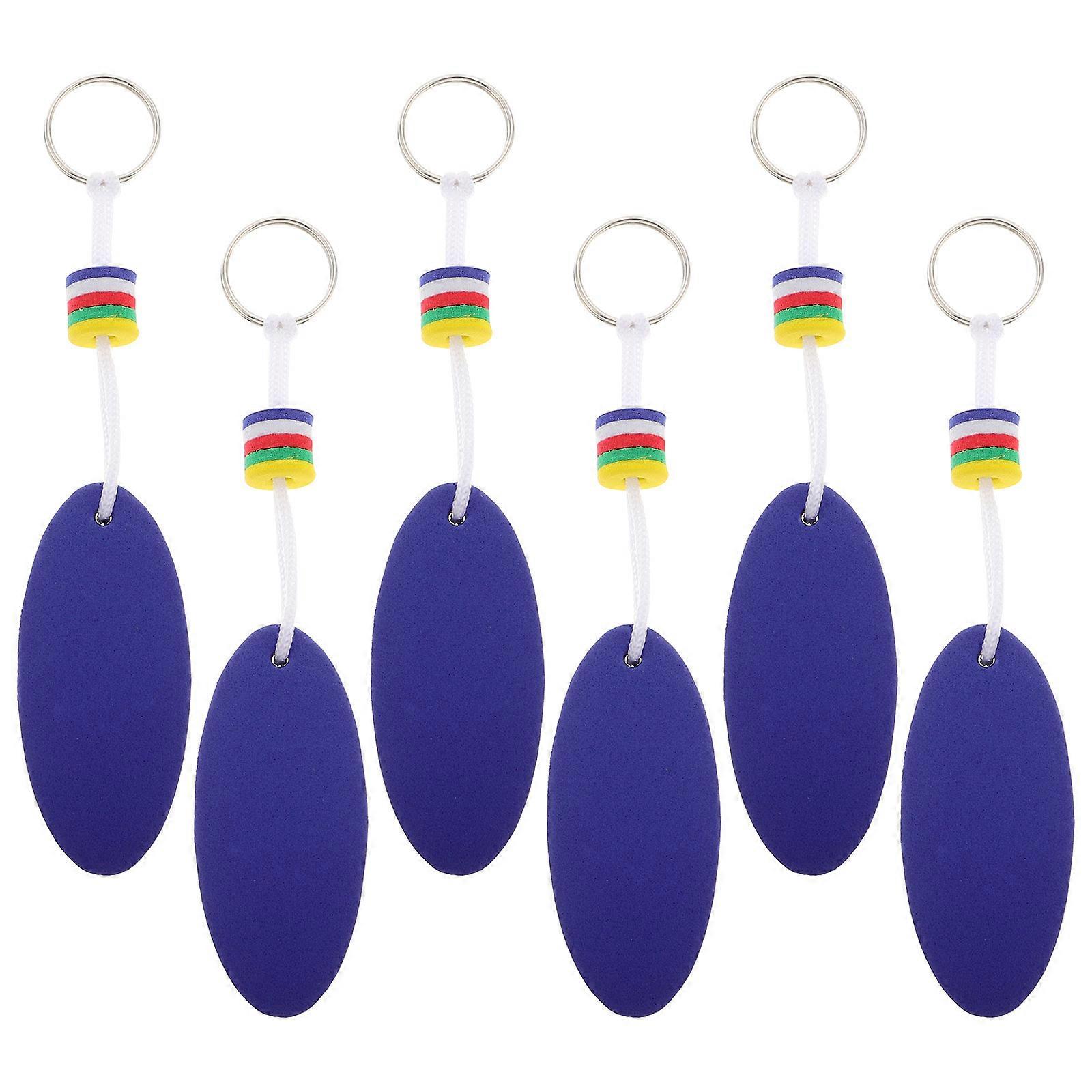 Floating Keychain Oval Shaped Foam Key Chain for Boating 6Pcs Set