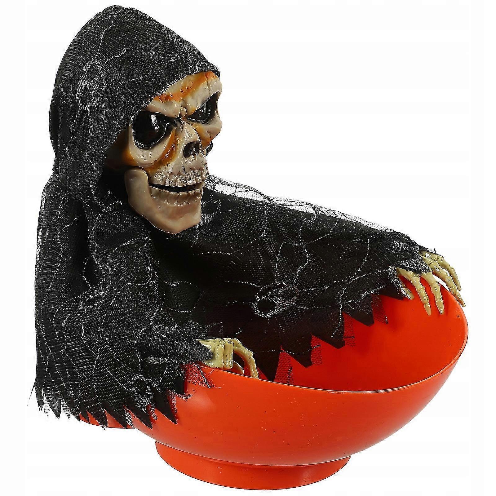 Halloween Decoration With Light Skeleton Candy Bowl