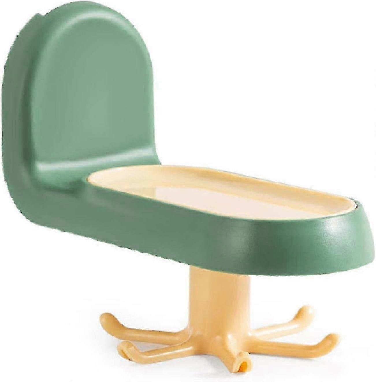 Green Wall Rack Kitchen Bathroom Hook 360  Rotating Kitchen Utensil Holder With 6 Hooks