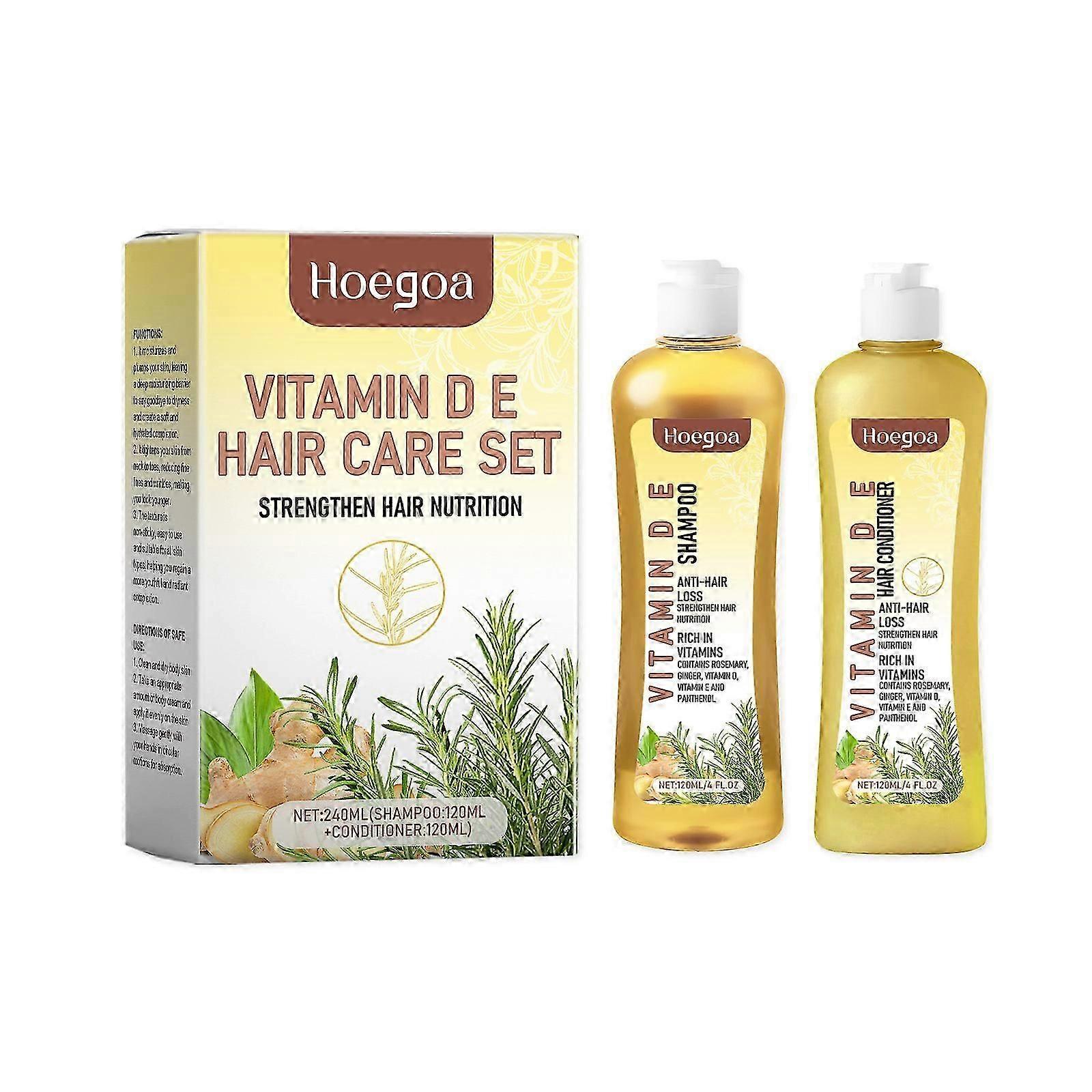 Hoegoa Rosemary Shampoo and Conditioner Set Gentle cleansing scalp care hair natural fluffy shampoo and conditioner set