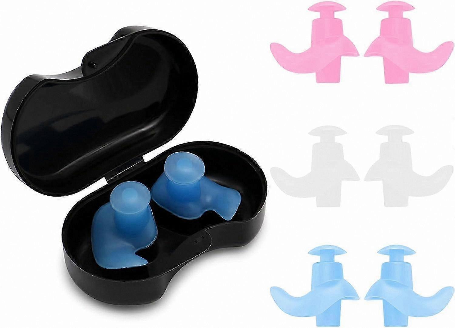 Waterproof Silicone Earplugs for Kids, 3 Pairs Reusable Swimming Plugs for Surfing and Pool Activities