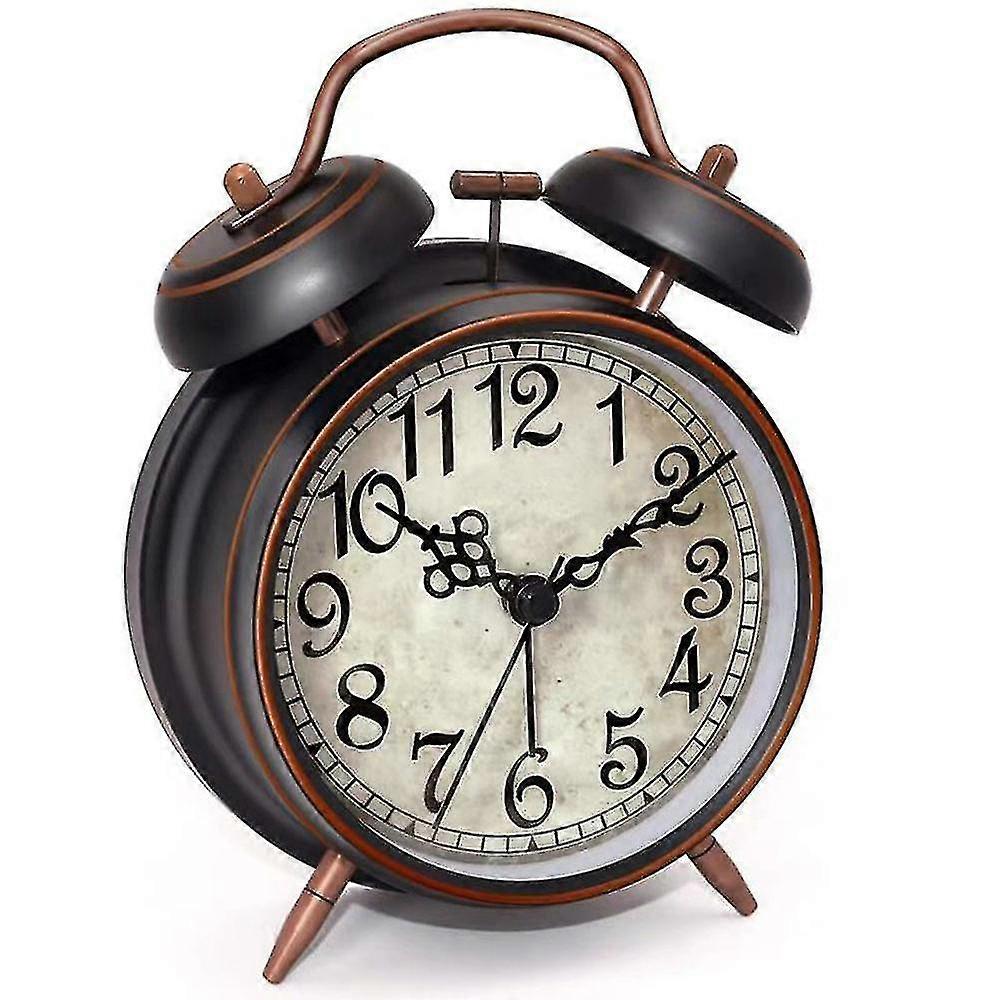 Loud dismay Clock For Heavy Sleepers Adults Silent Non-ticking Quartz With Backlight,twin Bell