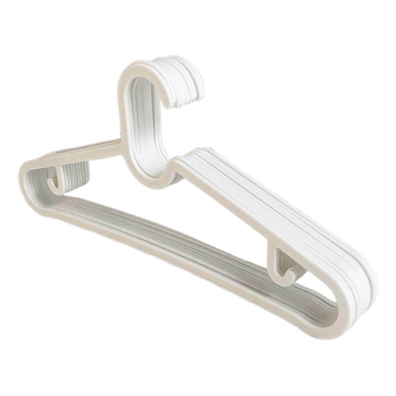 Slim AntiSlip Clothes Hangers HeavyDuty Set of 10 for Space Saving Wardrobe White