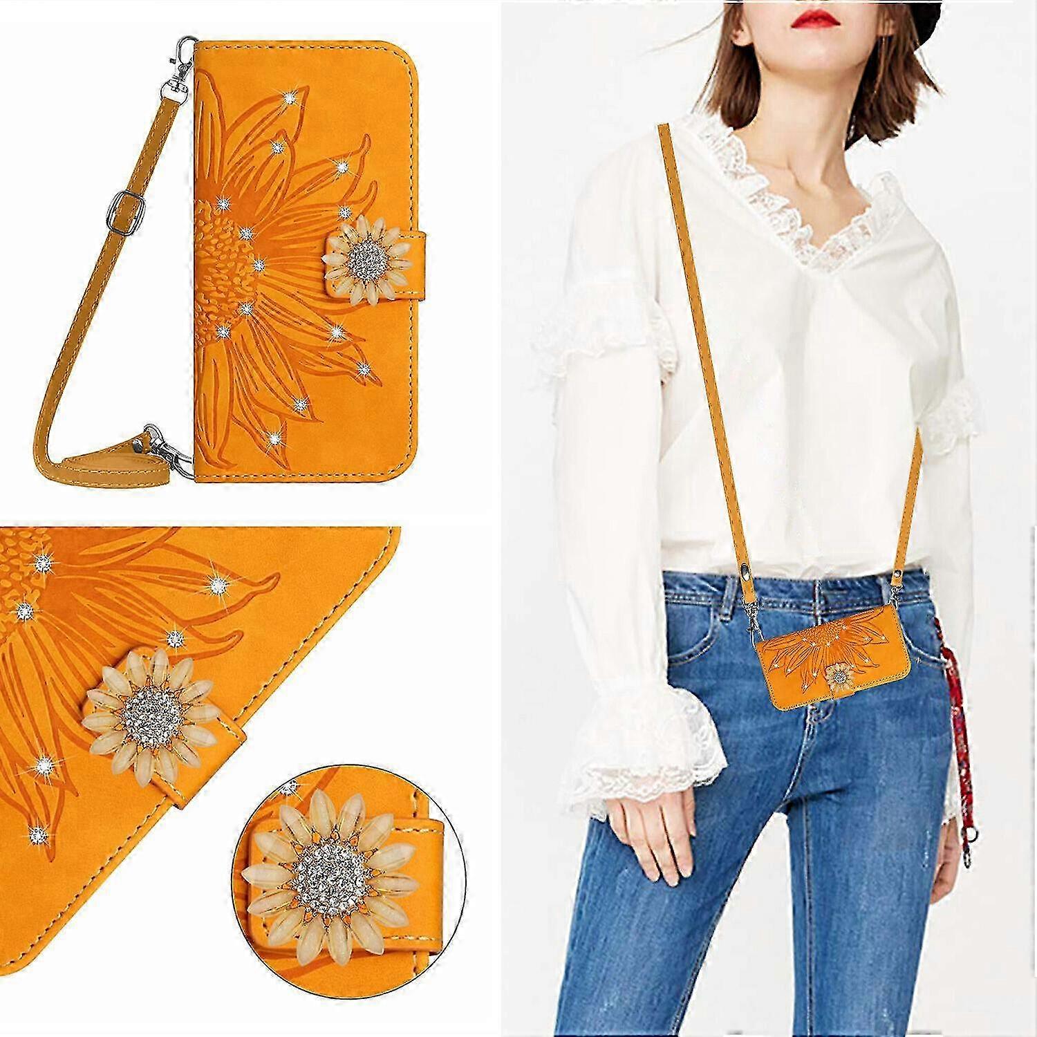 Case for iPhone SE 2020/8/7 Sunflower Leather Adjustable Wallet Cov...