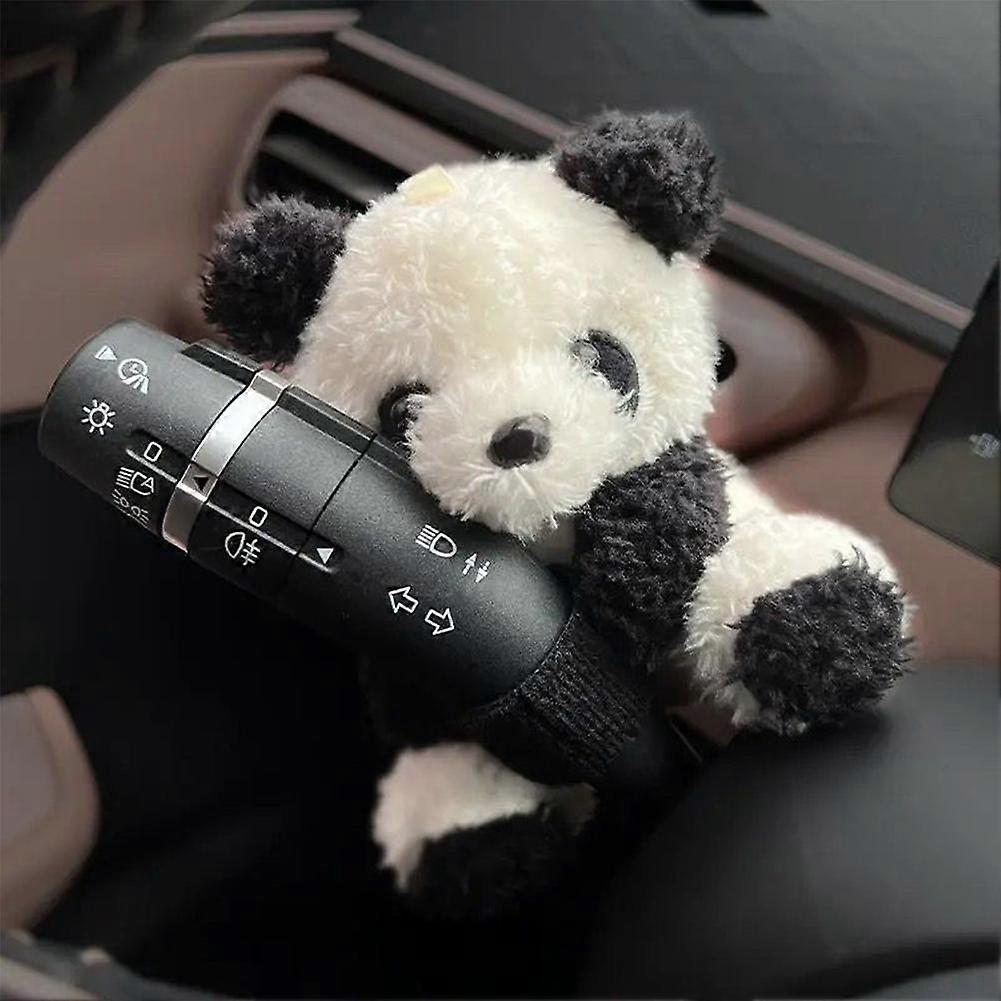 Cute Plush Panda Car Windshield Wiper Switch Ornament, Easy Installation, Durable & Eco-Friendly Design