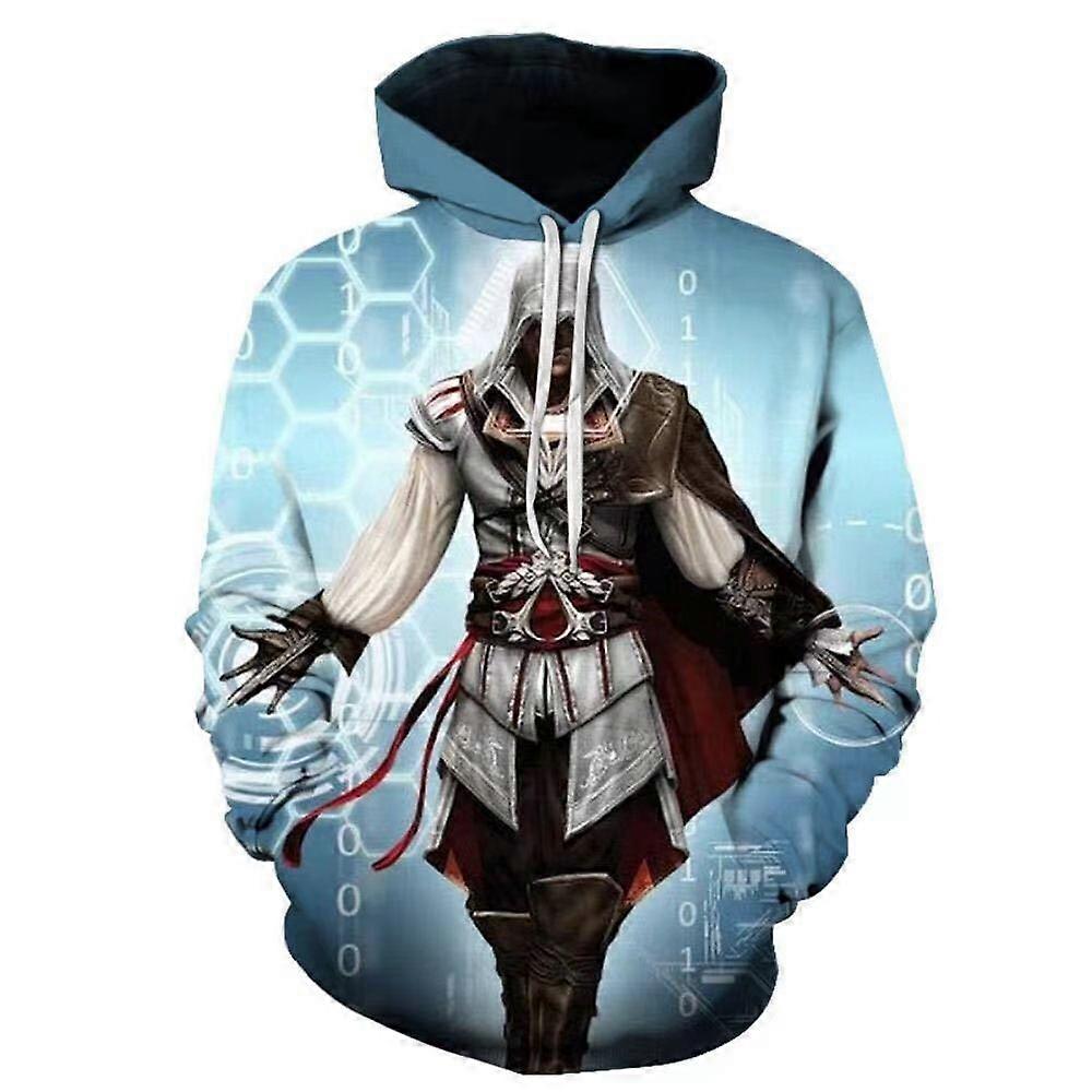 Assassin's Creed 3D Printed Hoodie Men's Movie Character Digital Print Fleece Lined Warm Sweatshirt