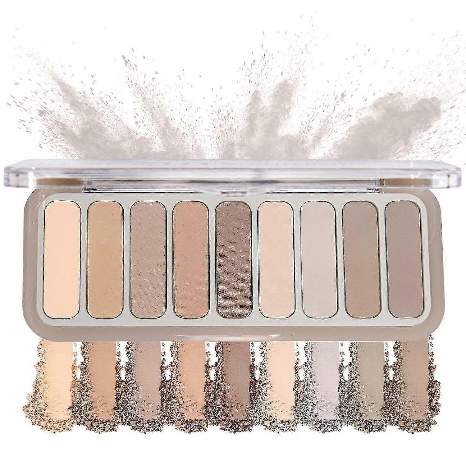 Naked Eyeshadow Palette 9 Colors Neutral Nude Matte Shimmer Glitter Eye Shadow Pallet High Pigmented Ultra, Cement color(Cement color)