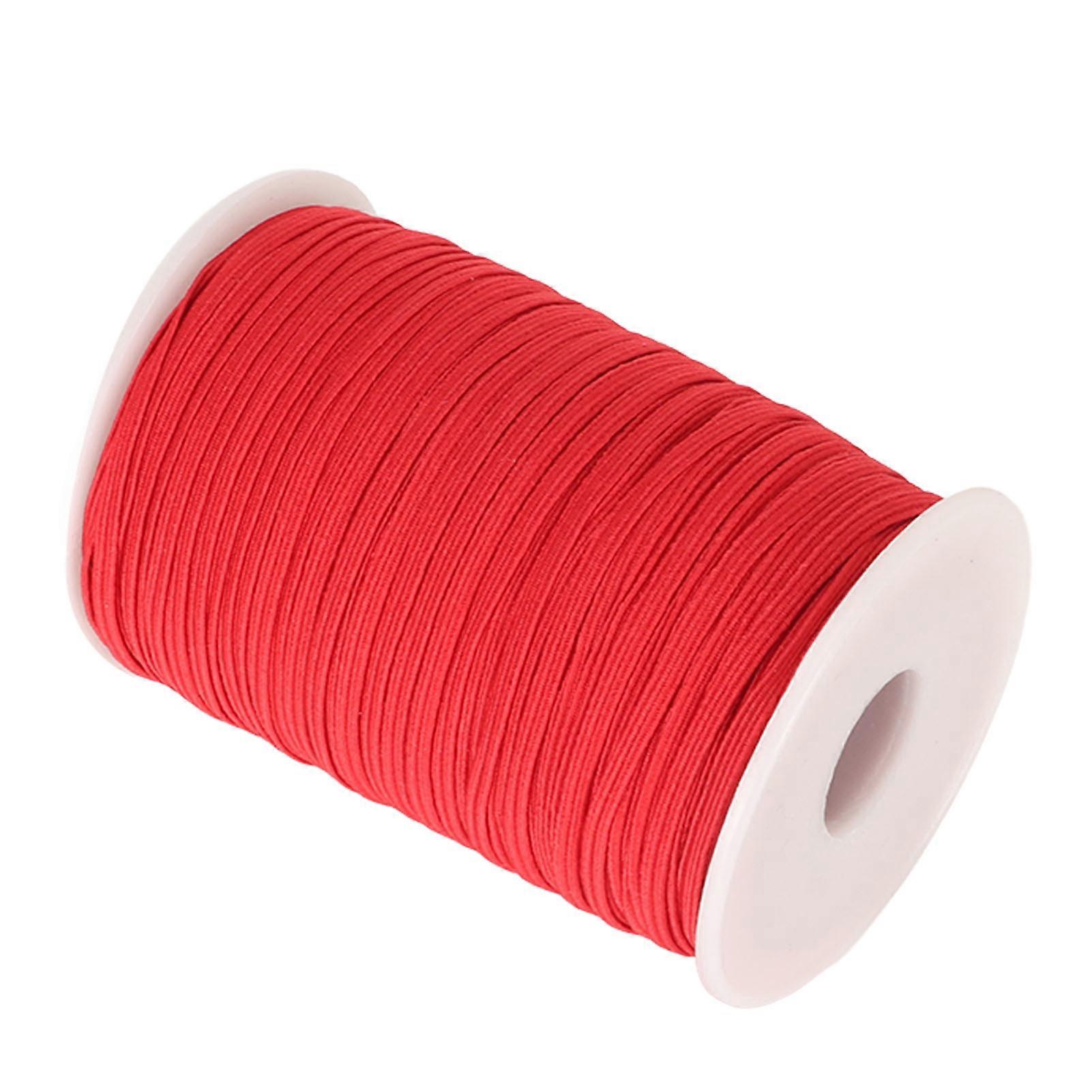 Elastic Cord 50 Yards 0.1in Red Nylon Soft Flexible DIY String