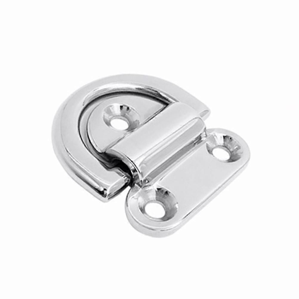 6mm Mirror Polish Stainless Steel Boat Folding D Ring Tie Down Cleat for Marine Use Heavy Load Securing 1Set