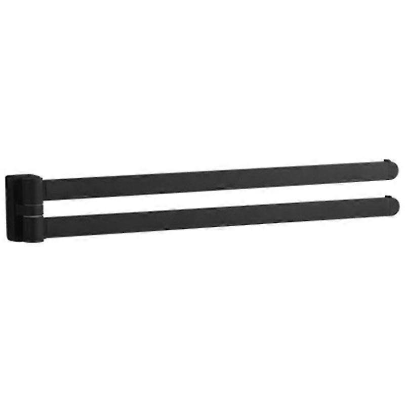 Swivel Towel Bar Movable Double Towel Rails Chrome Rubber Black Bathroom Accessories