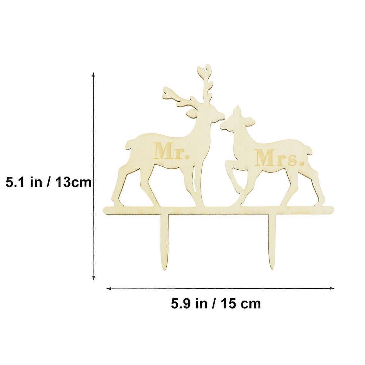Wood Couple Deer Cake Decorations for Cake Decorations