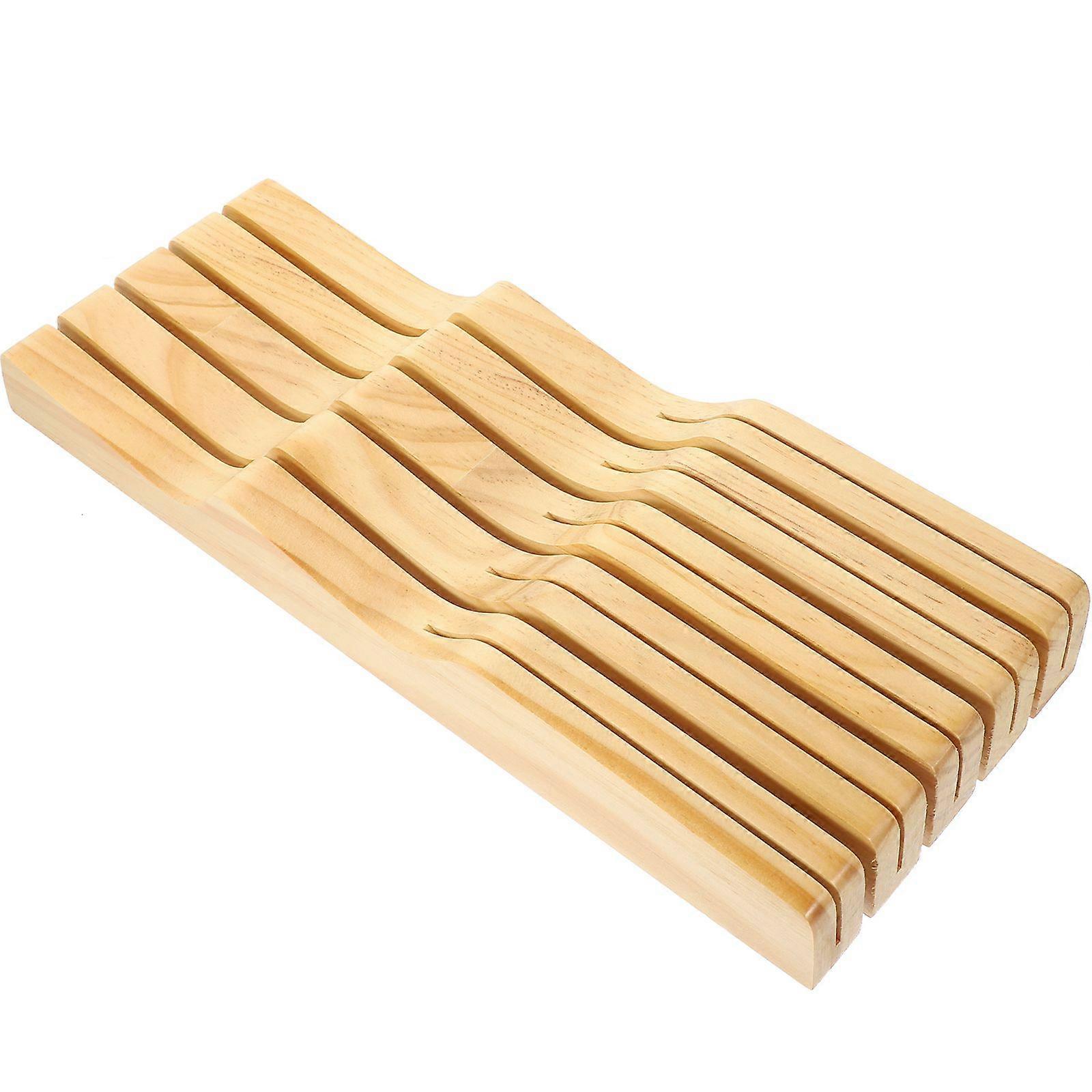 1 pz Stile Cassetto Coltelli Holder Legno Chopper Holder Coltelli Storage Rack (Khaki)