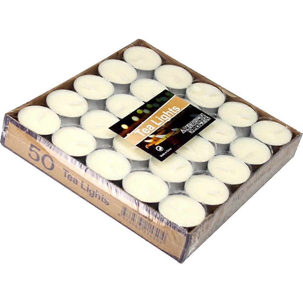 Mini Round Candles 50Pack Decorative Wedding Tea Light For Lovers Home Use Anniversary Events White Paraffin Material