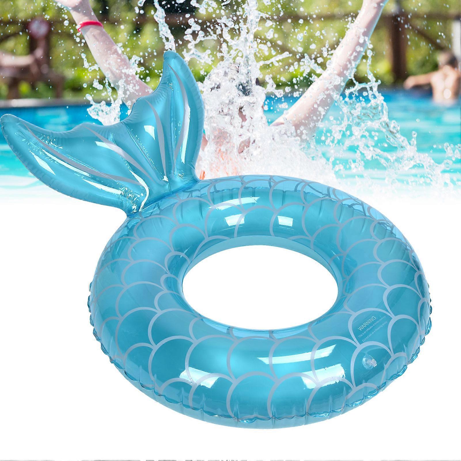 Inflatable Fishtail Swim Ring 120x100cm PVC Blue, 511g