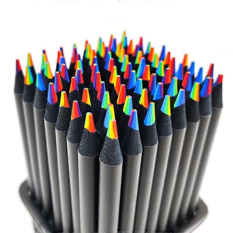 4PCS 7 Colors Concentric Gradient Colorful Pencil Crayons Colored Pencil Creative Kawaii Stationery Art Painting Drawing Pen