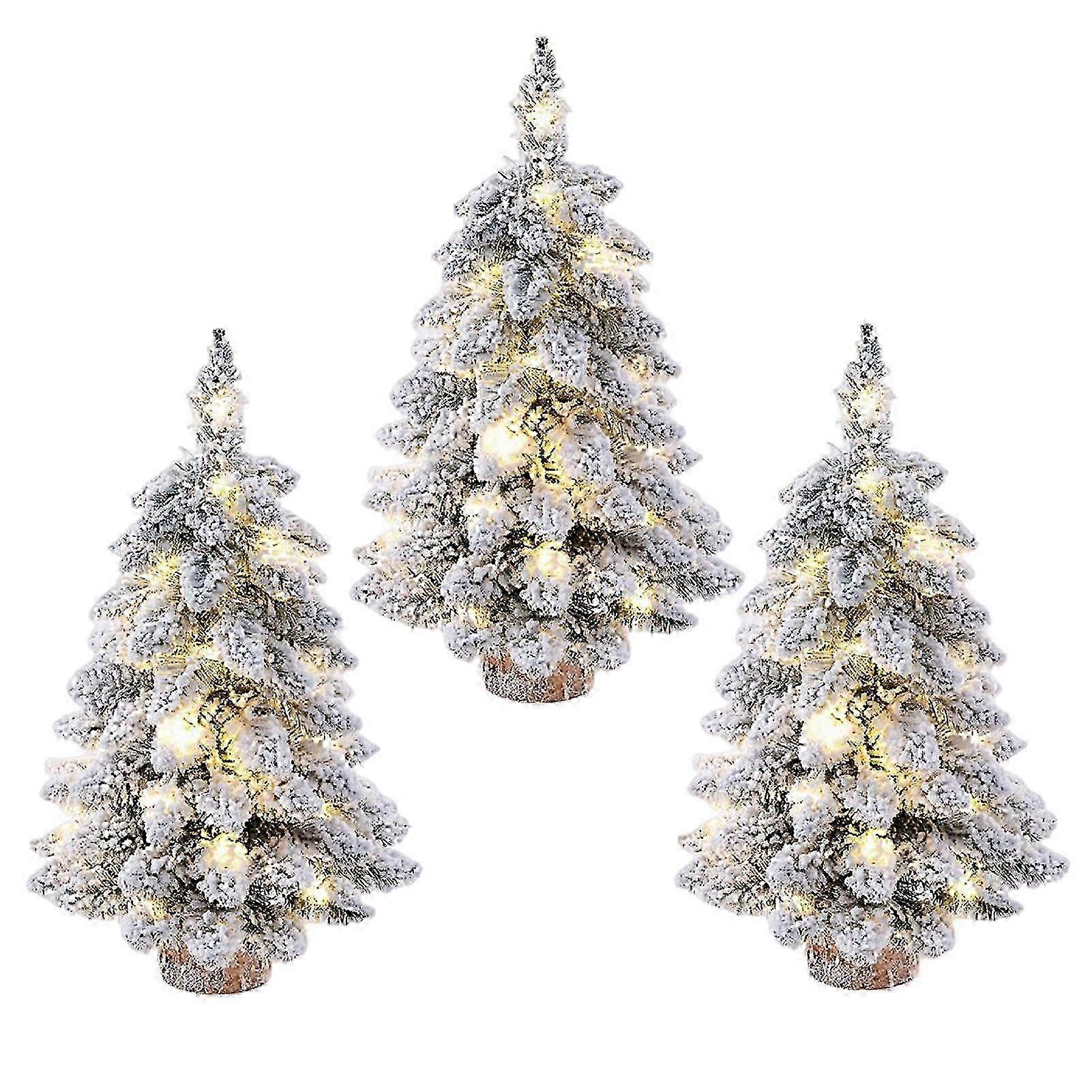 Figurine de table en forme d'arbre de Noël, statue chaleureuse avec lumières LED pour table de Noël, maison, bureau