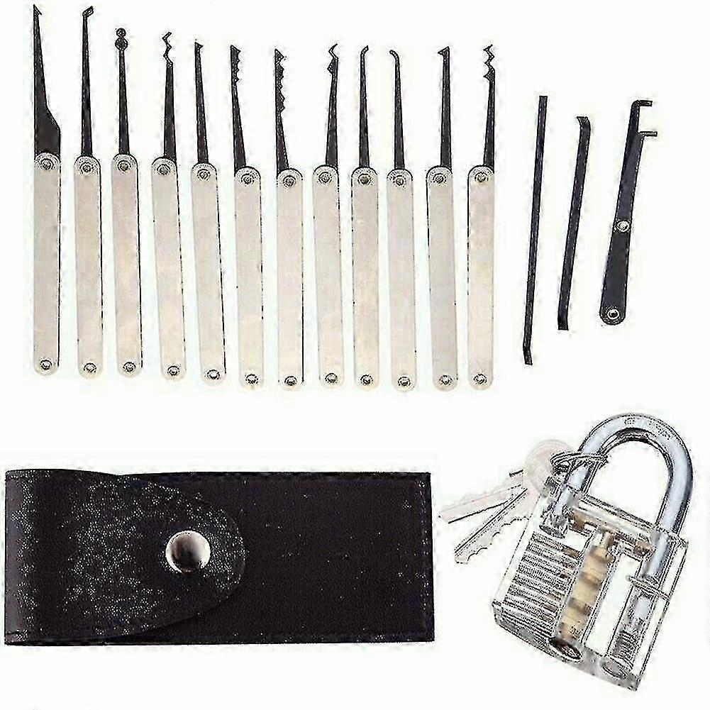 15pcs/set Lock Pick Tools Unlocking Set Key Extractor Practice Lock TY