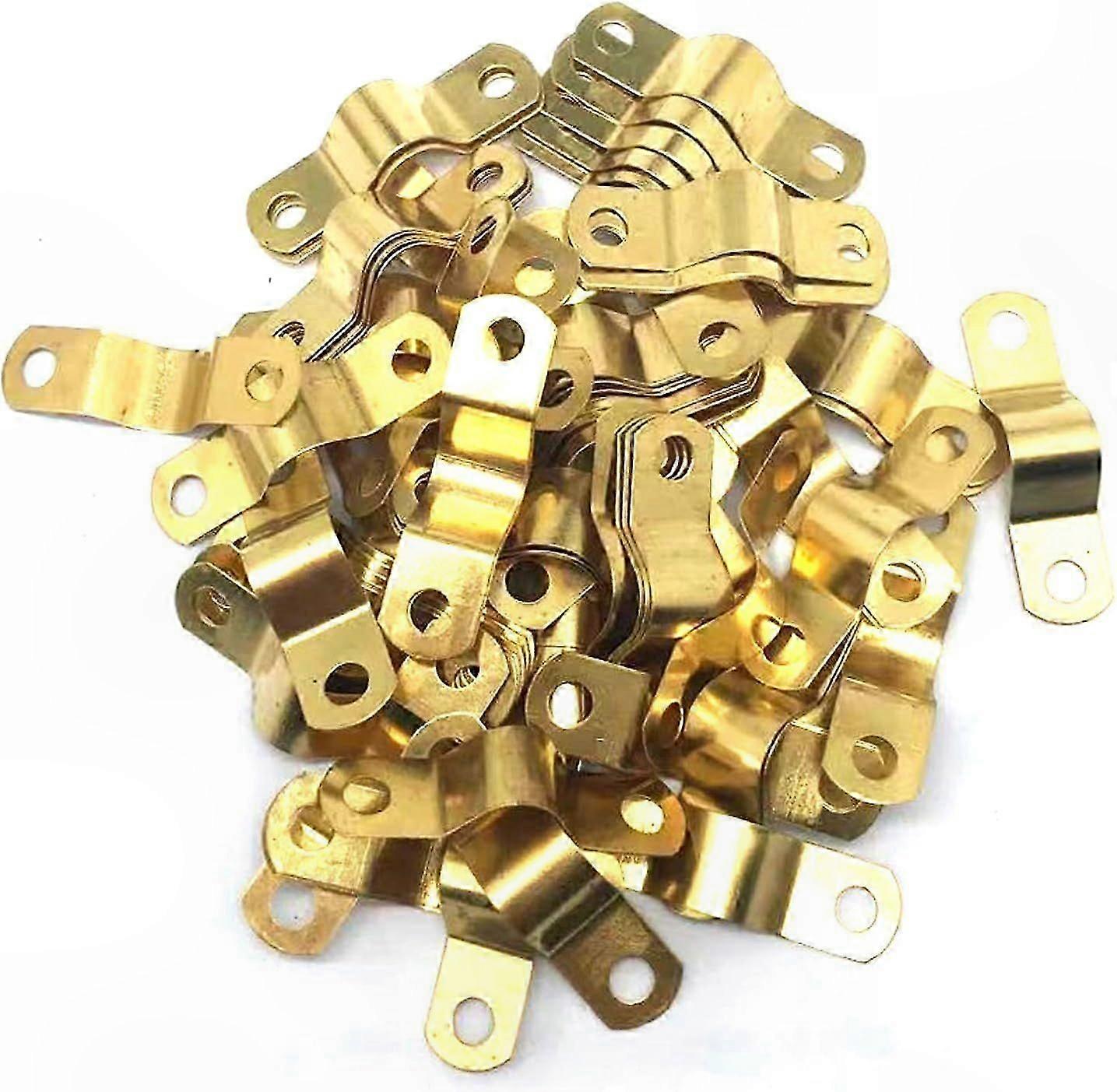 80-Pack Two-Hole U-Bracket Tube Strap Tension Clips for Pipe Mounting
