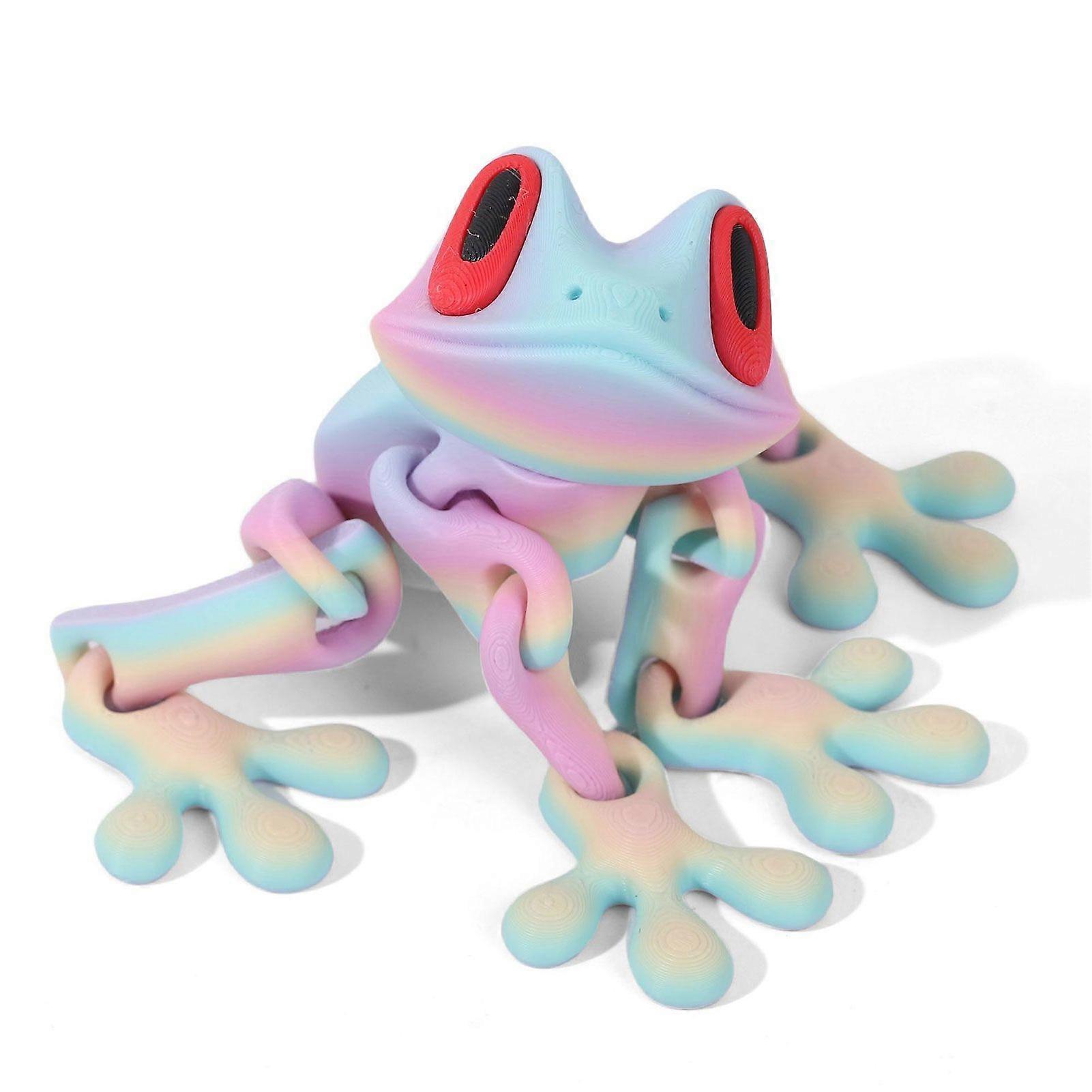 3D Printed Magnetic Frogs Figurine Articulated, Posable Desk Toy for Office, Study Room, or Refrigerator Door, Perfect Gift for All Ages