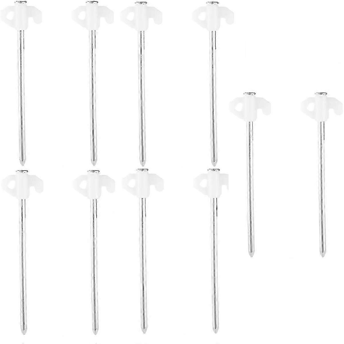 10 Pcs Luminous Camping Tent Pegs Set,Florescent Metal Stakes for Secure Pitching, Essential Outdoo