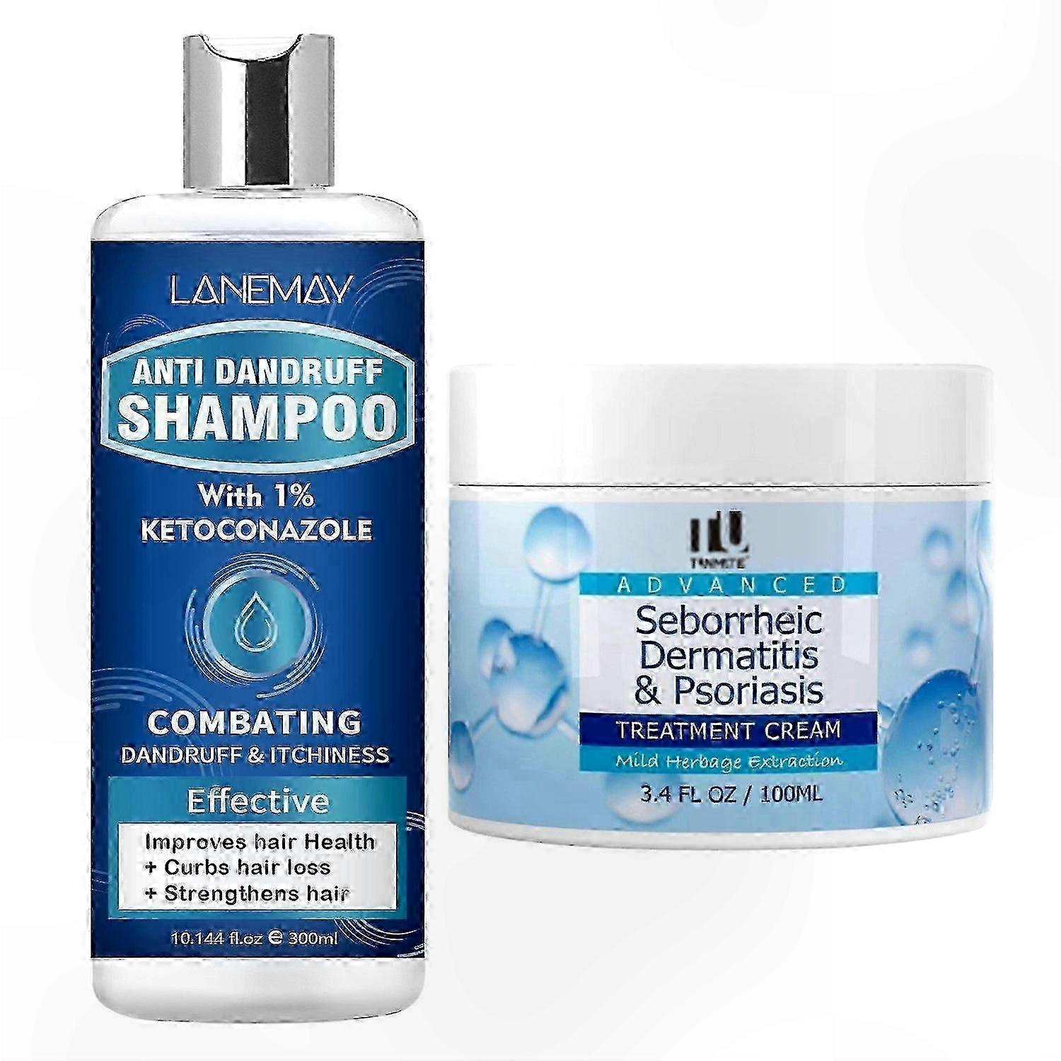 Anti-Dandruff Shampoo & Scalp Relief Cream for Itchy, Dry Skin Conditions