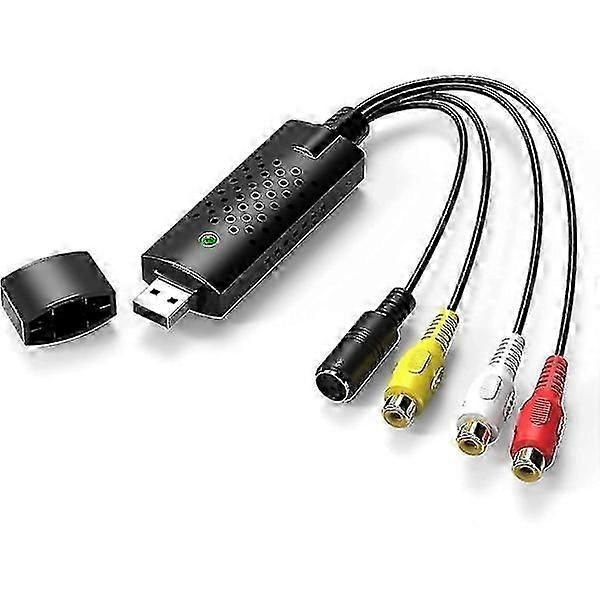 Video Grabber USB Recording Card, Convert Hi8 VHS to Digital DVD for Windows PC, Audio Video Digitizing Converter Adapter