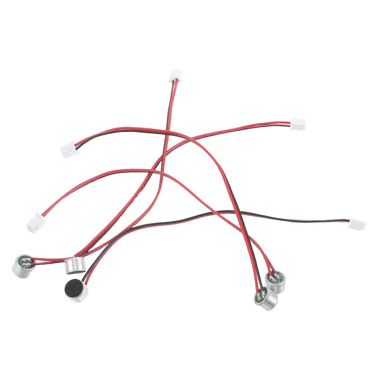 5pcs Mini Electret Condenser Microphone With Lead-Wire High Sensitivity Clear Stereo Sound For Professional Recording And Live Streaming Compatible Wi