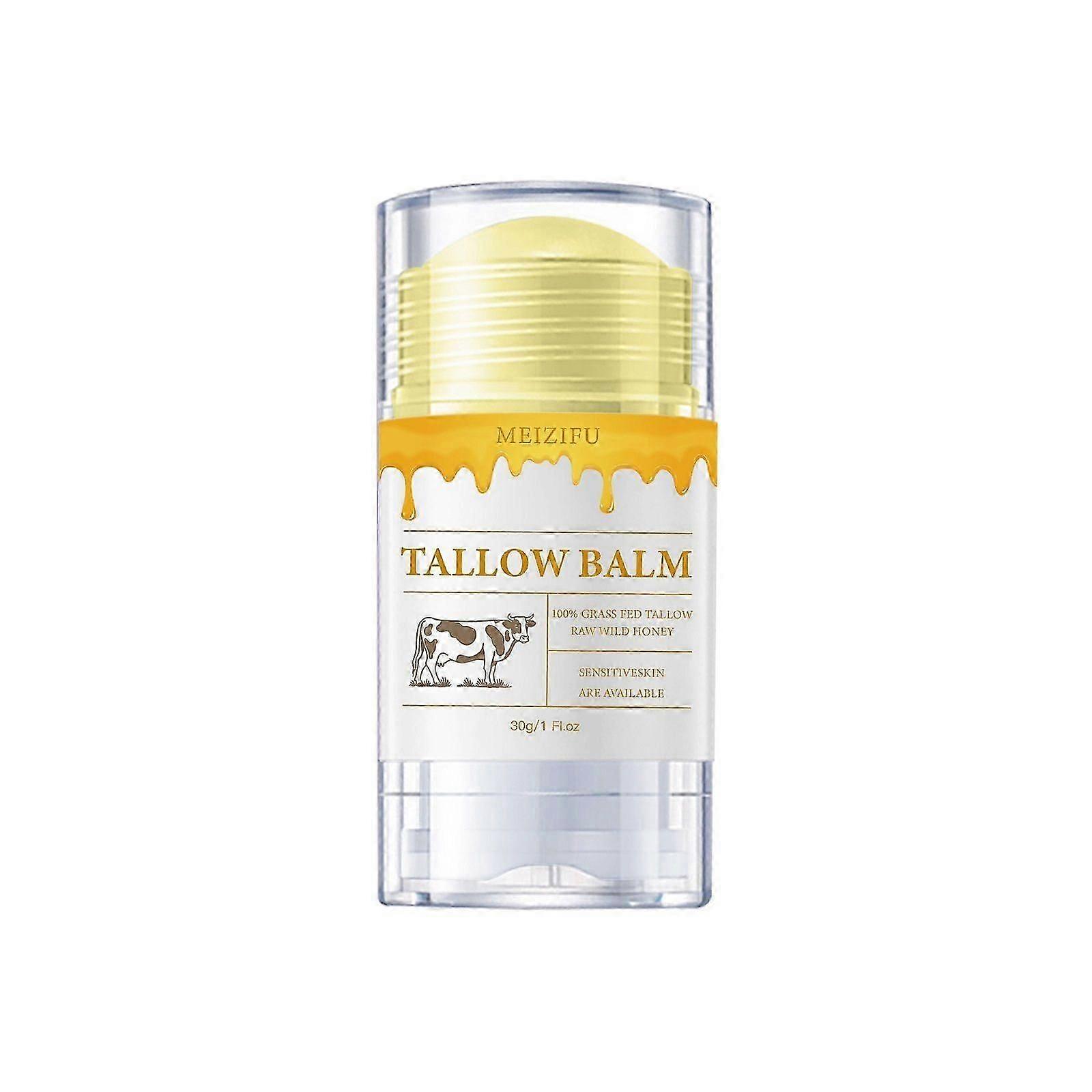 Tallow and Honey Balm - Natural Organic Grass-Fed Beef Tallow Stick with Raw Wild Honey - Beef Tallow Moisturiser for Dry, Sensitive Skin - Beef Tallo
