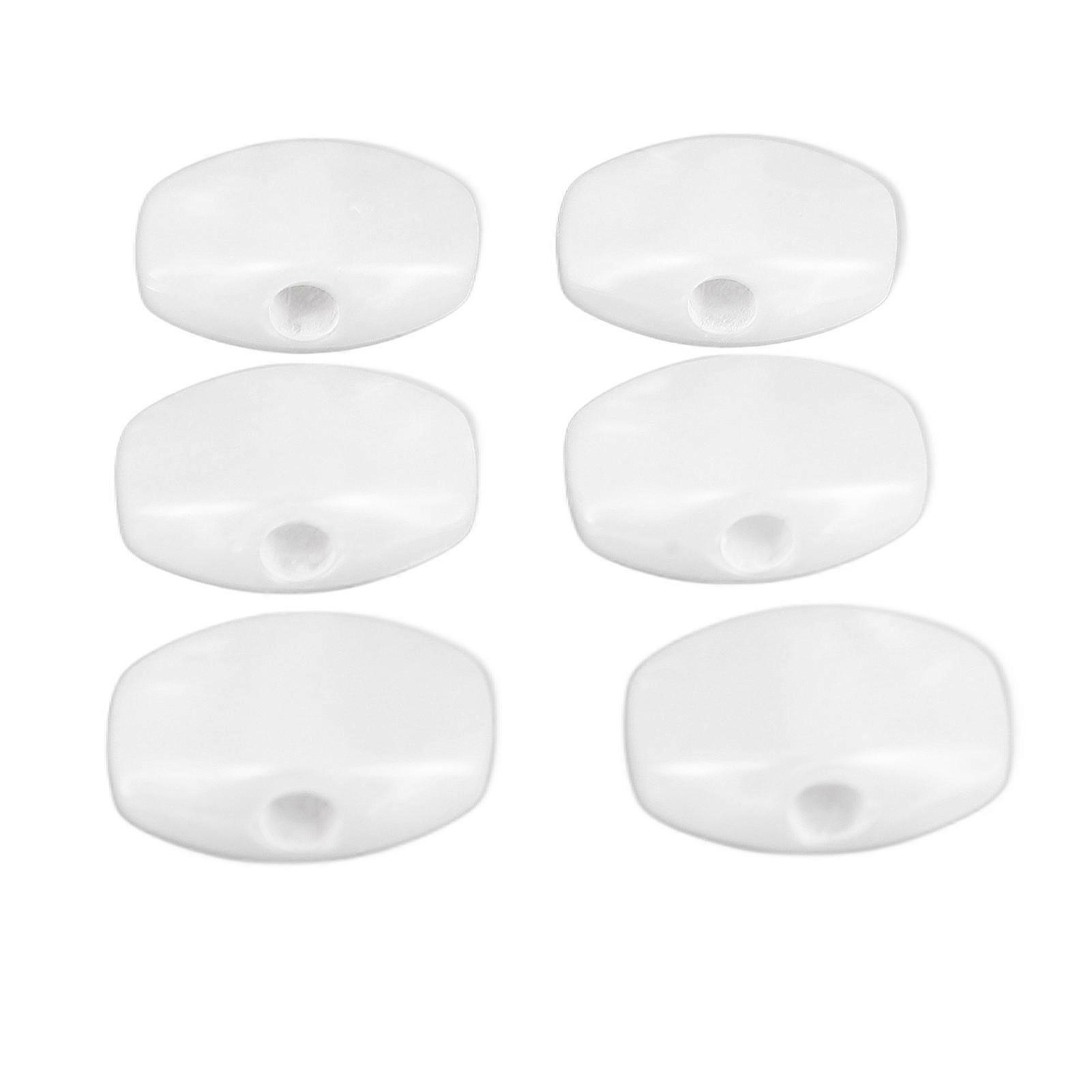 6Pcs White Plastic Guitar Tuning Peg Buttons Comfortable Grip