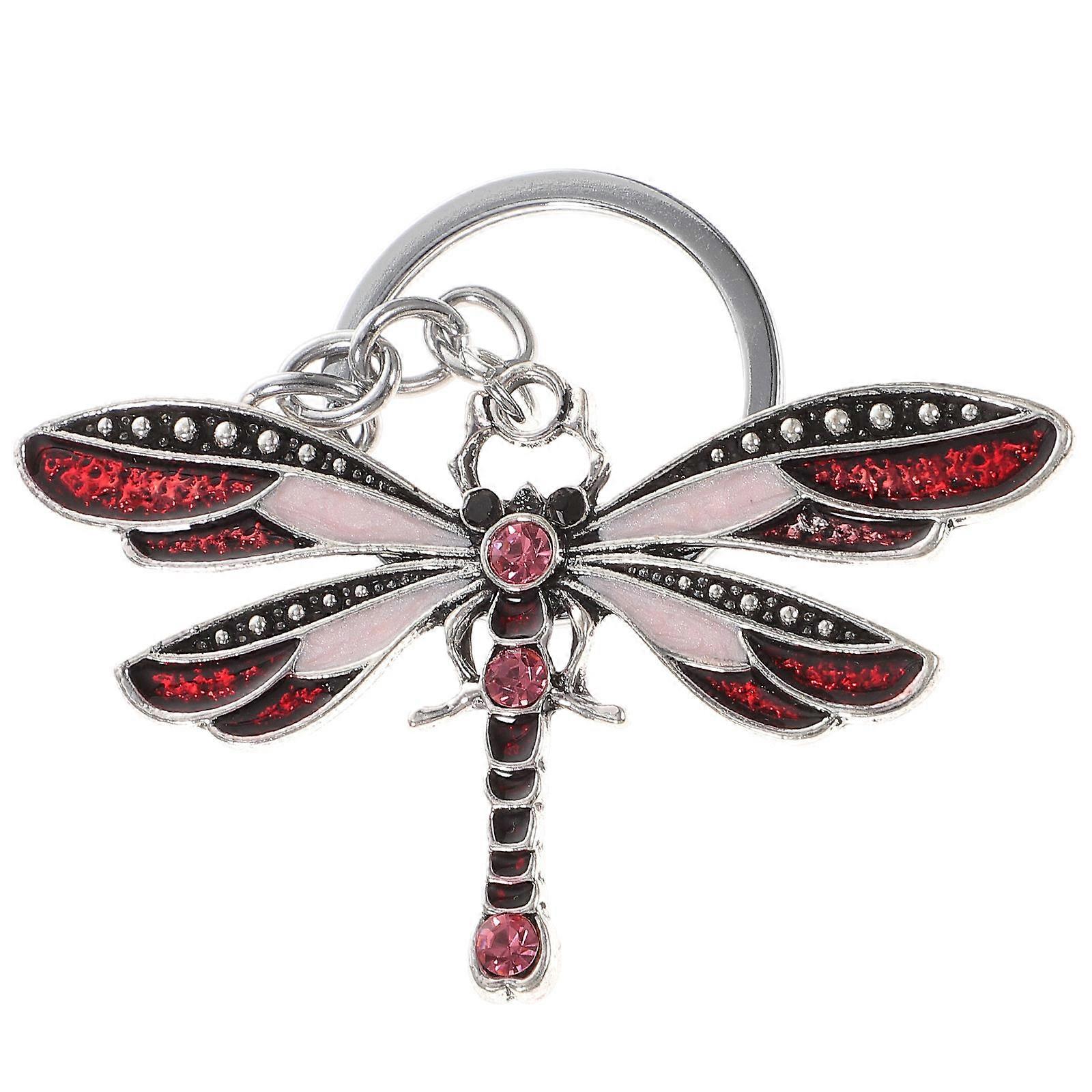 Dragonfly Key Keychain 5Pcs Red Animal Pendant