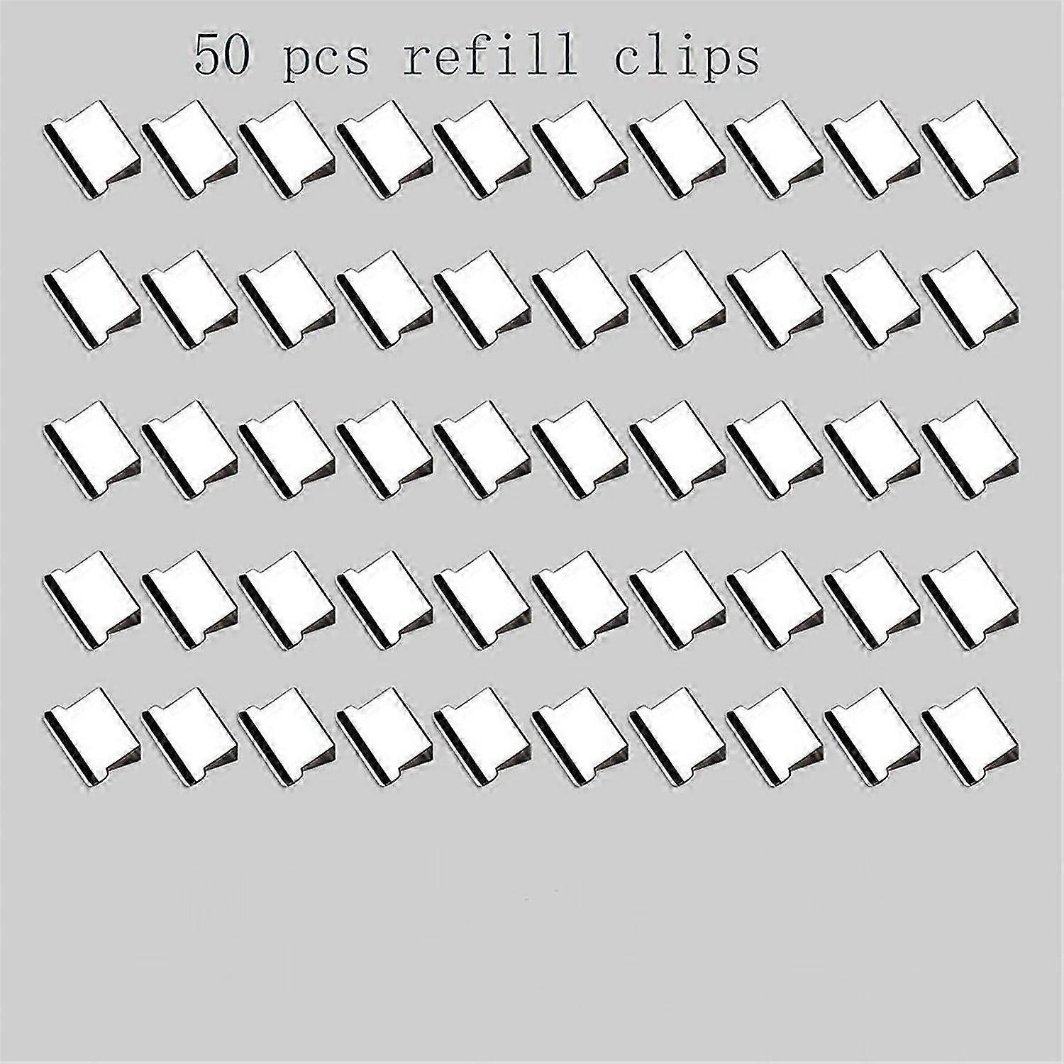 Handheld Paper Clip Dispenser, Portable Fast Paper Clipper with 50 Reusable Silver Metal Clips for D