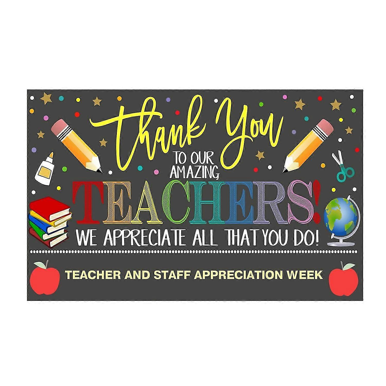 Graduation Season Backdrop Anti-fading Thanksgiving Teacher Theme Decorative Vinyl Teacher Day Thank