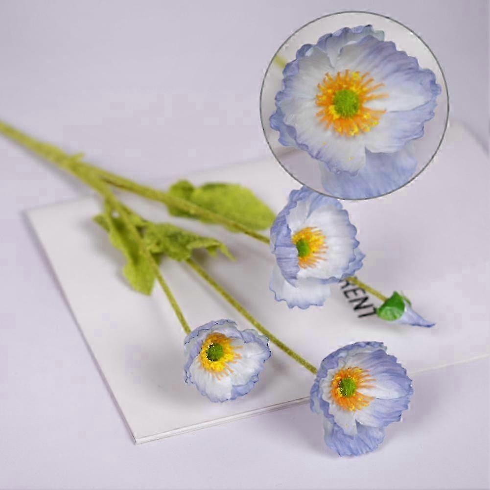 Silk Poppy Flower Simulation Flocking Decoration for Home and Events