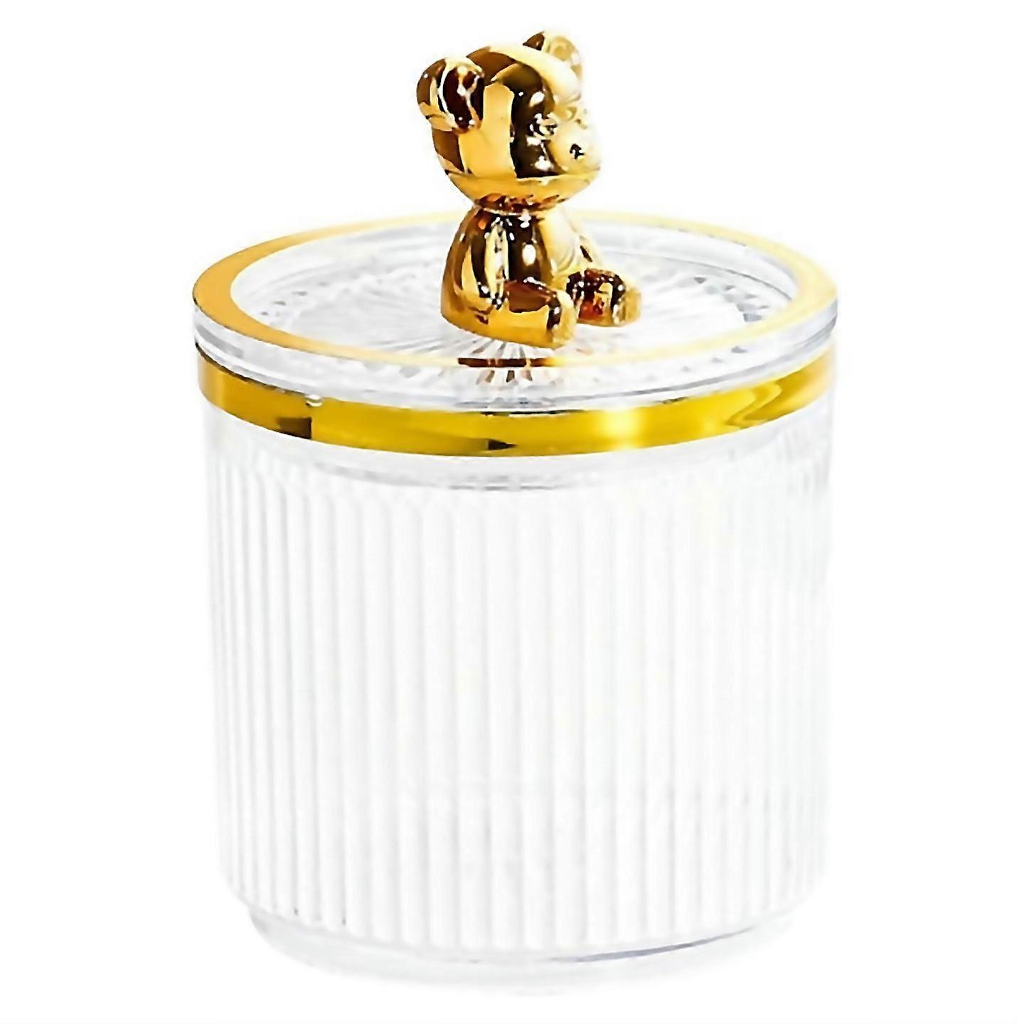 For Storage Acrylic Storage Cute Bear For Cotton Swabs Box Transparent