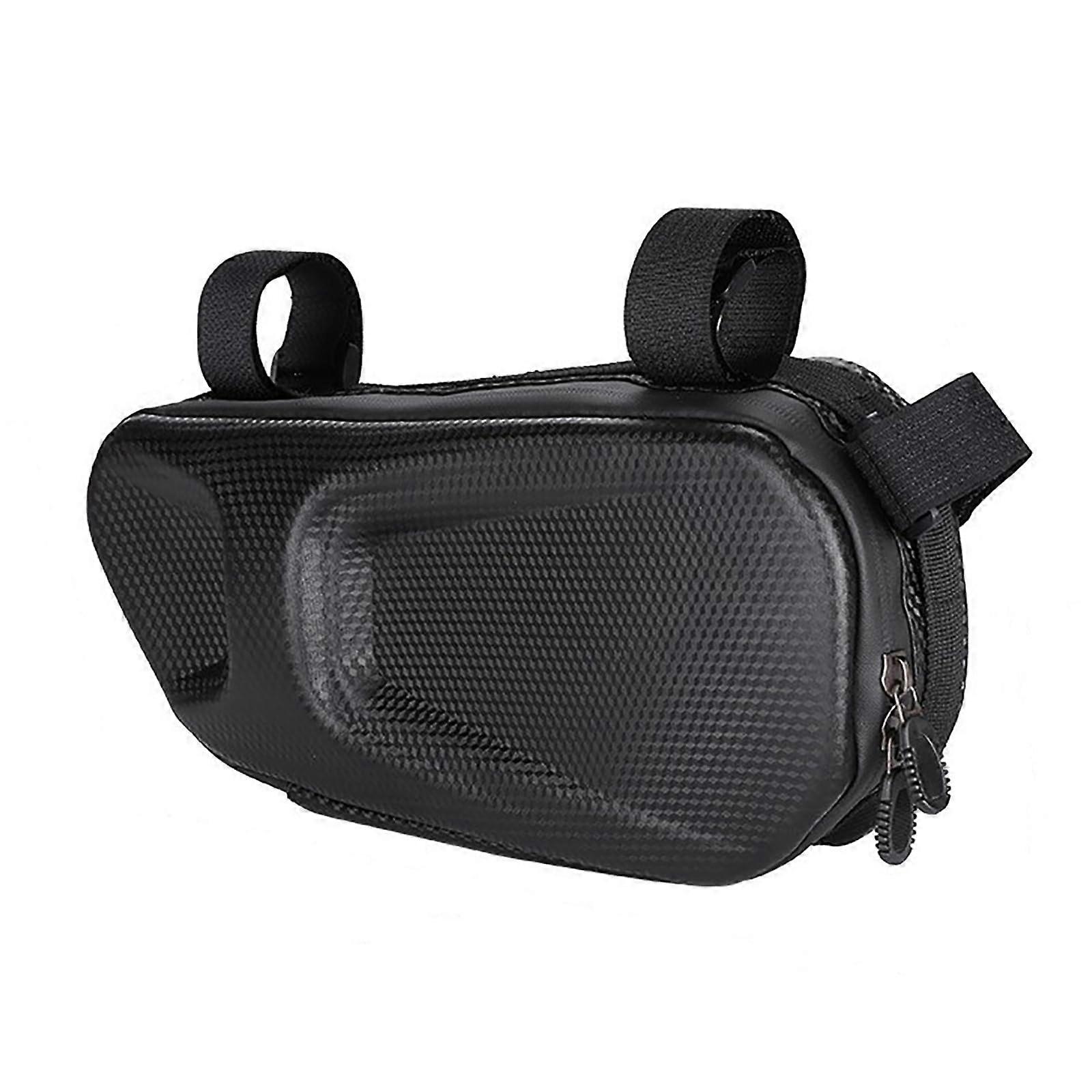 Bicycle Front Beam Bag Triangle Hard Shell 25X14X6CM Black For Mountain Bikes