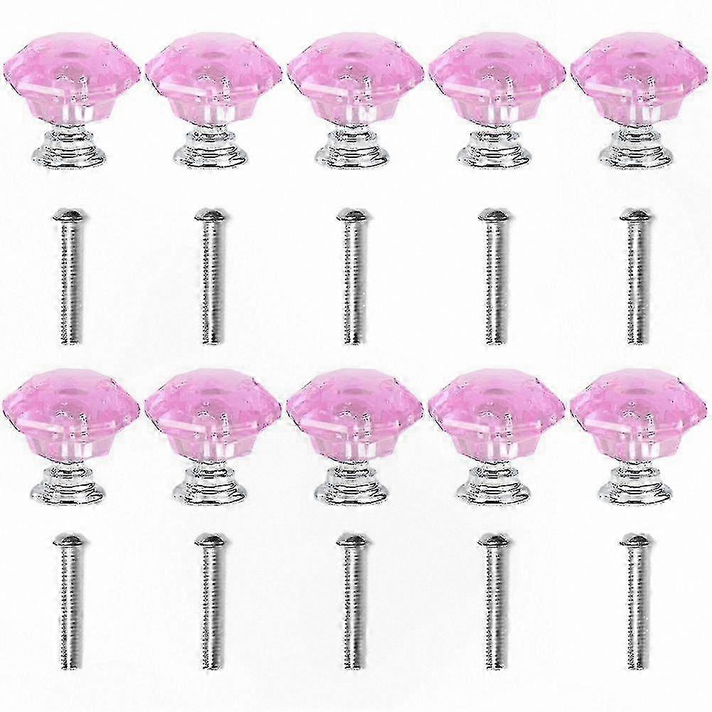 10 عبوات مقابض خزانة مصنوعة من الزجاج الكريستالي وسبائك الزنك لسحب الأدراج