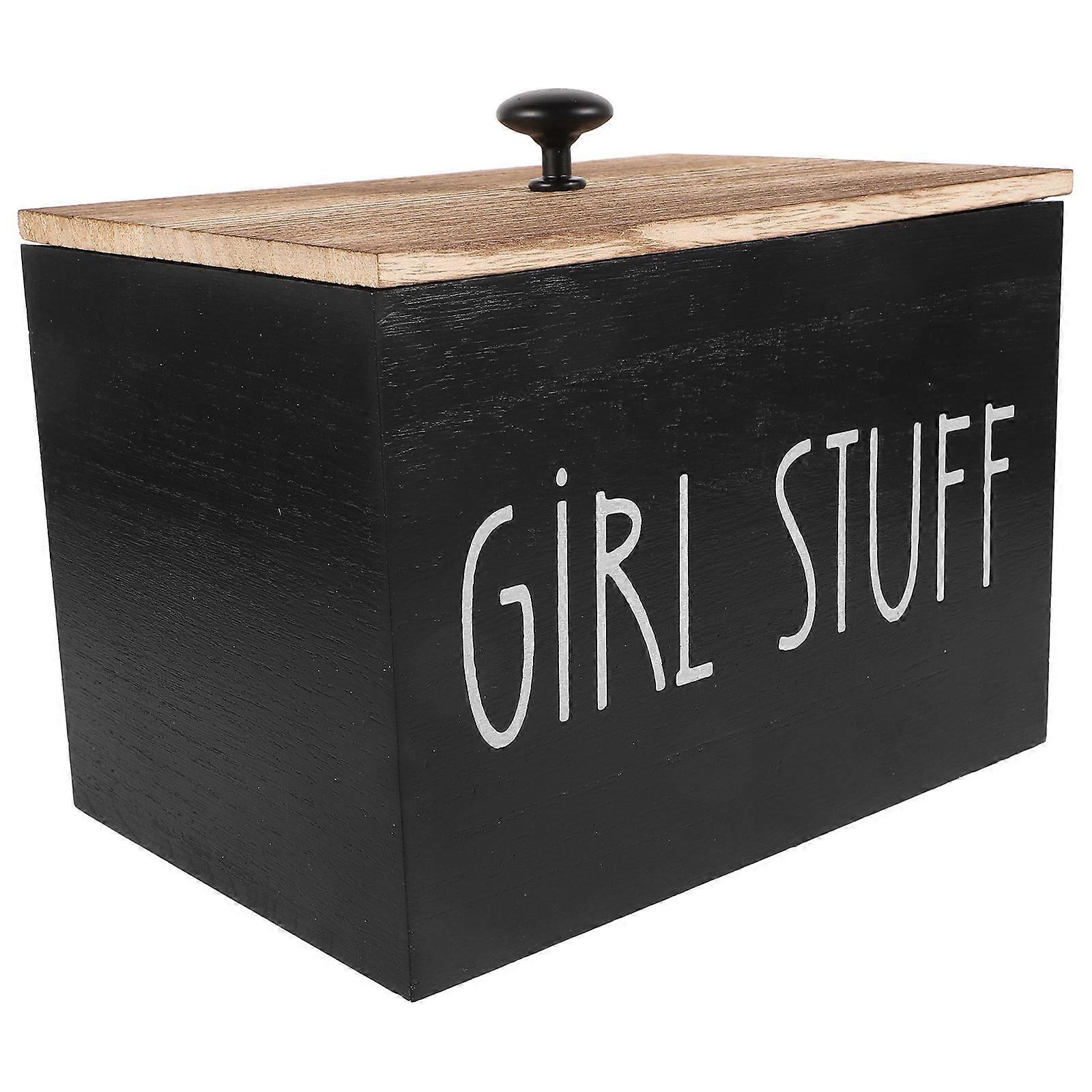 Wood Storage Box Cotton Swab Organizer for Storage Use Wooden Container