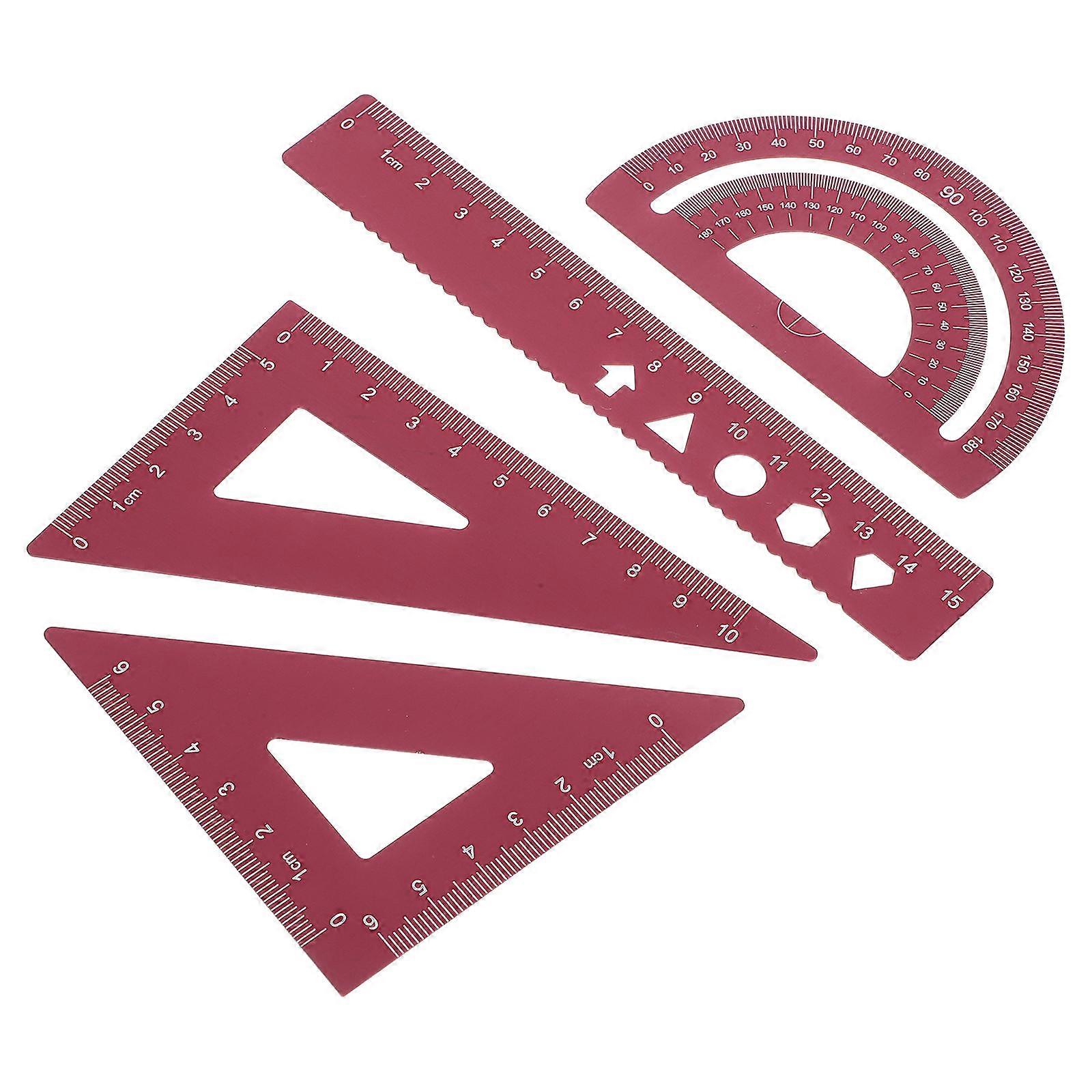 Metal Aluminum Alloy Ruler Set for Engineers 8Pcs Geometric Tools