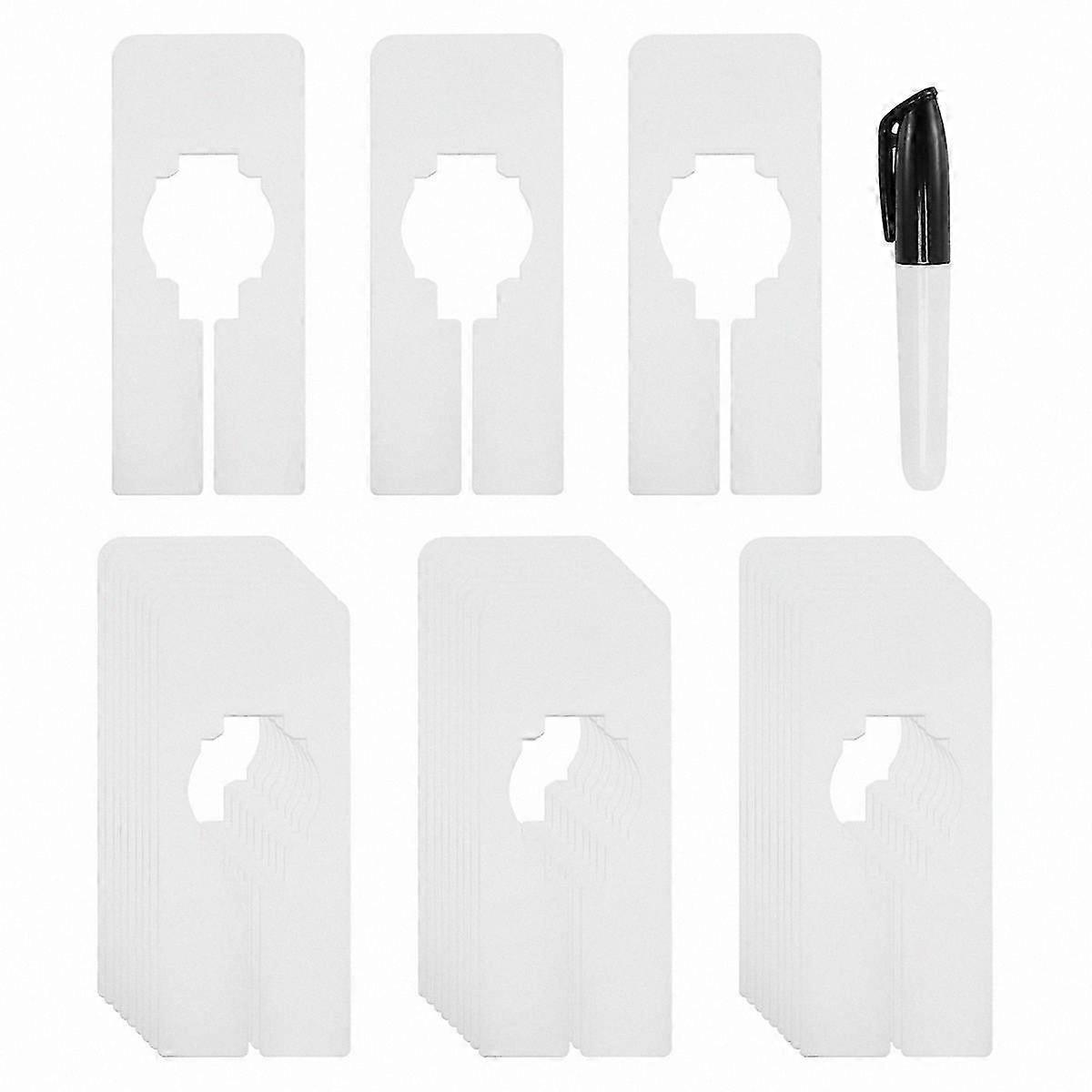 White Rectangle Closet Dividers for Organizing Hanging Clothes, 30-Pack Size Separators for Wardrobe Storage Solution