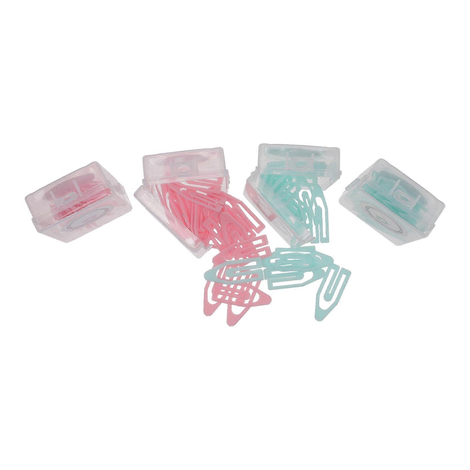 Boat Shape Paper Clips for Office Use 1Set Assorted Color Plastic