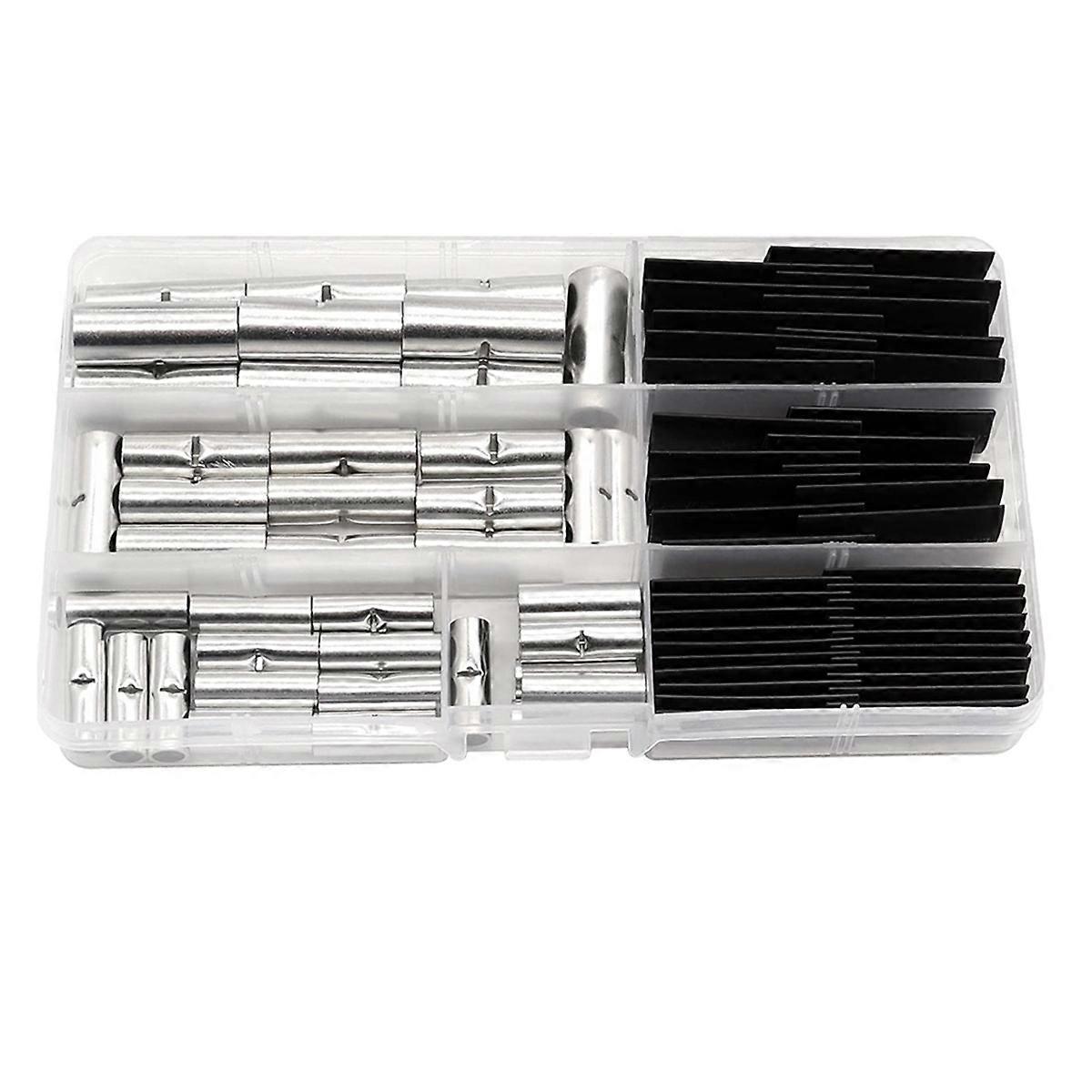 80 PCS 6 Values 4/6/8AWG Non Insulated Butt Connectors Kit for Car