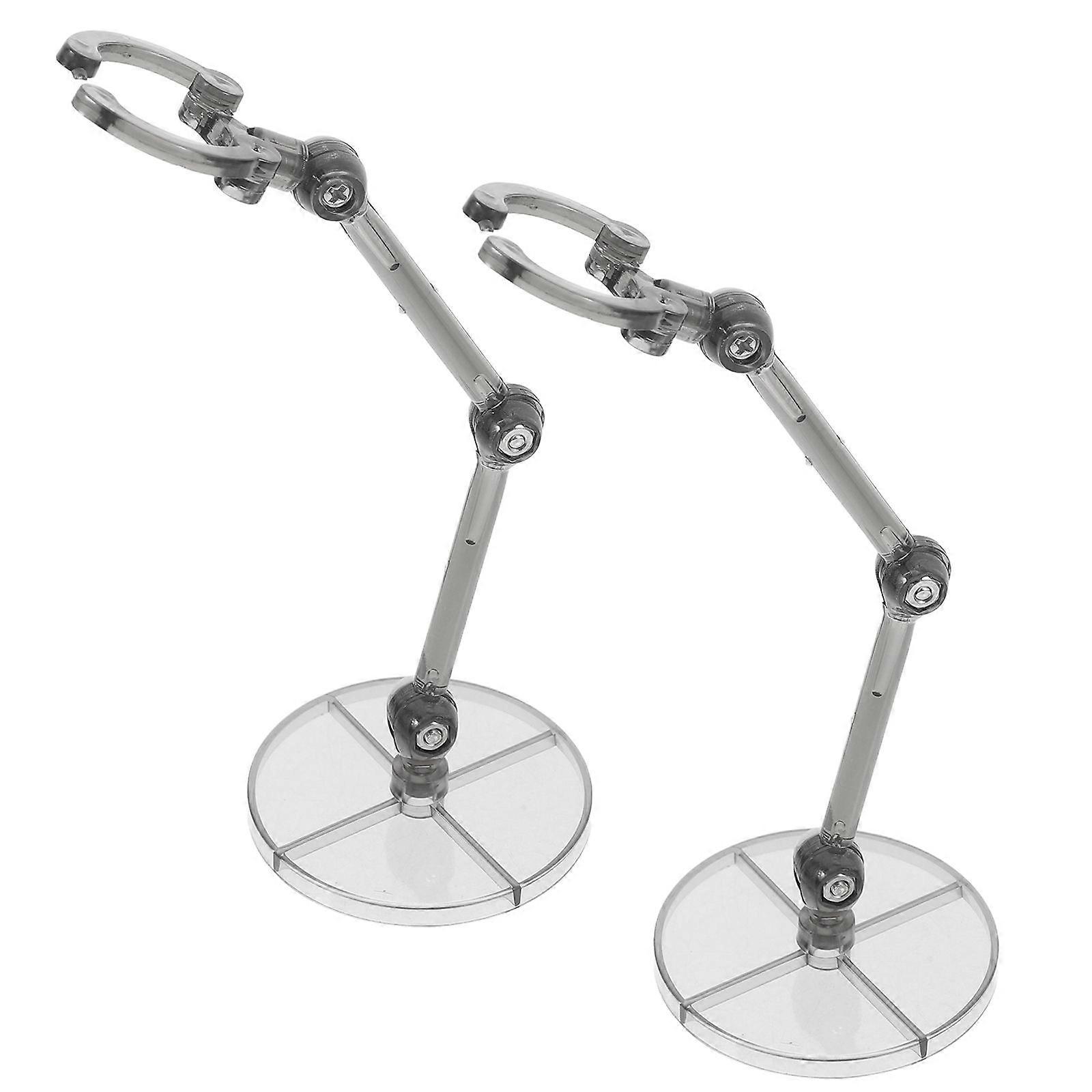 2pcs Clear Action Figure Stands for Model Display Support Doll Holder Base for Figures and Dolls Desktop Action Figure Holder