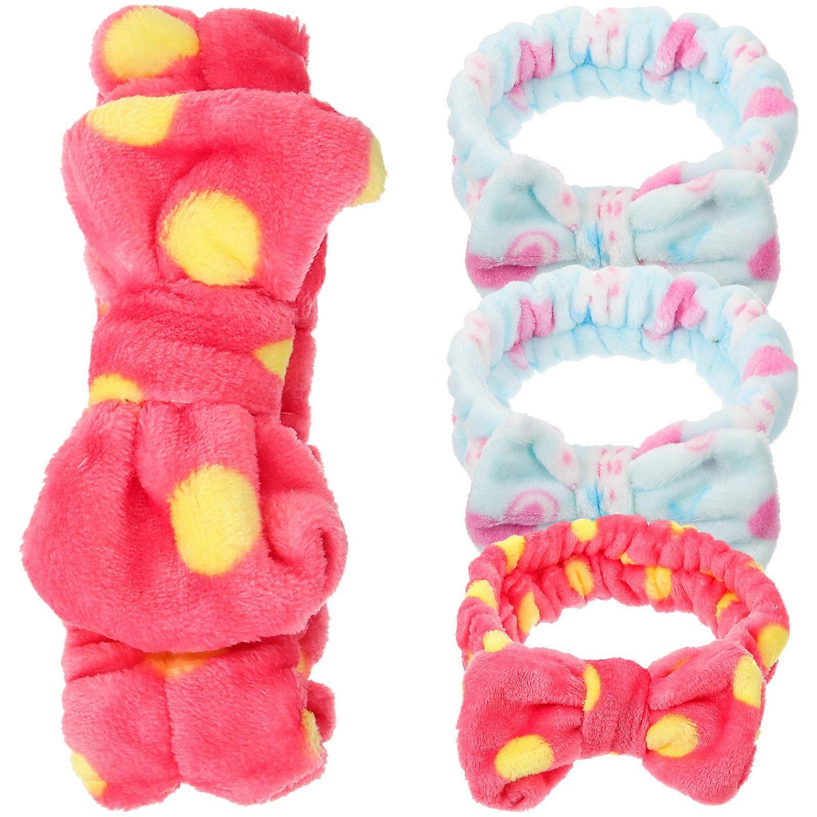 Assorted Fleece Spa Headband for Face Washing 16Pcs Pack