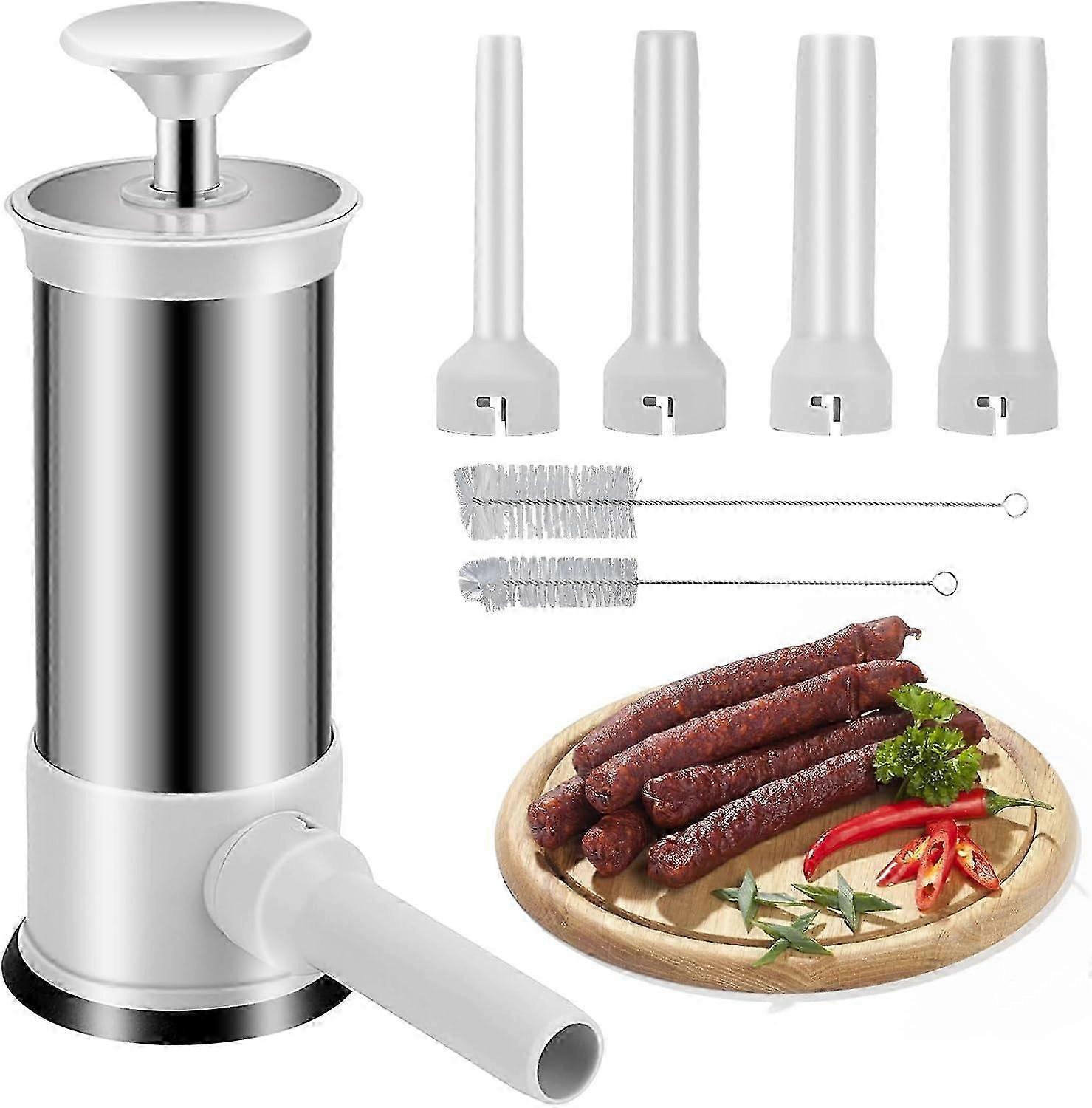 Wurstfüller, Küche Hausgemachte Wurstmaschine mit 4 Füllrohren, vertikaler Wurstbereiter Schnelle Wurstfüllung, 2,2 lbs
