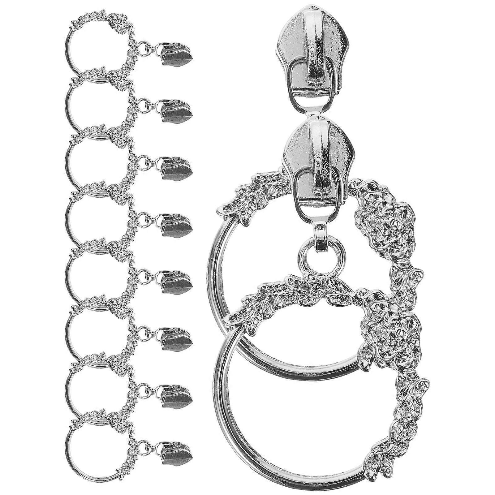 10Pcs Professional Zipper Pulls For DIY Crafts And Home Repairs In Silver With Sturdy Construction