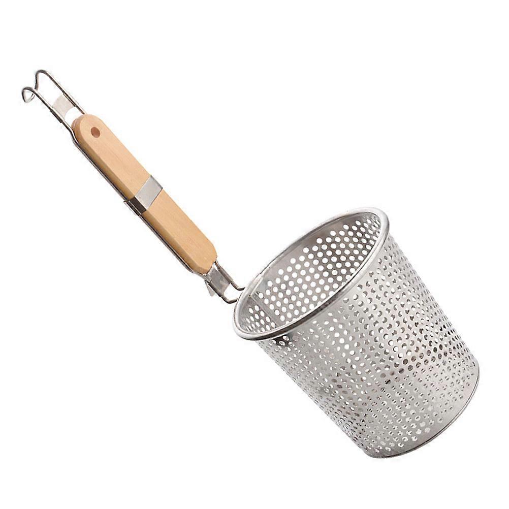 Dumpling Strainer Professional Chefs Scooping Deep Basket Wooden Handle 14cm 1Pack